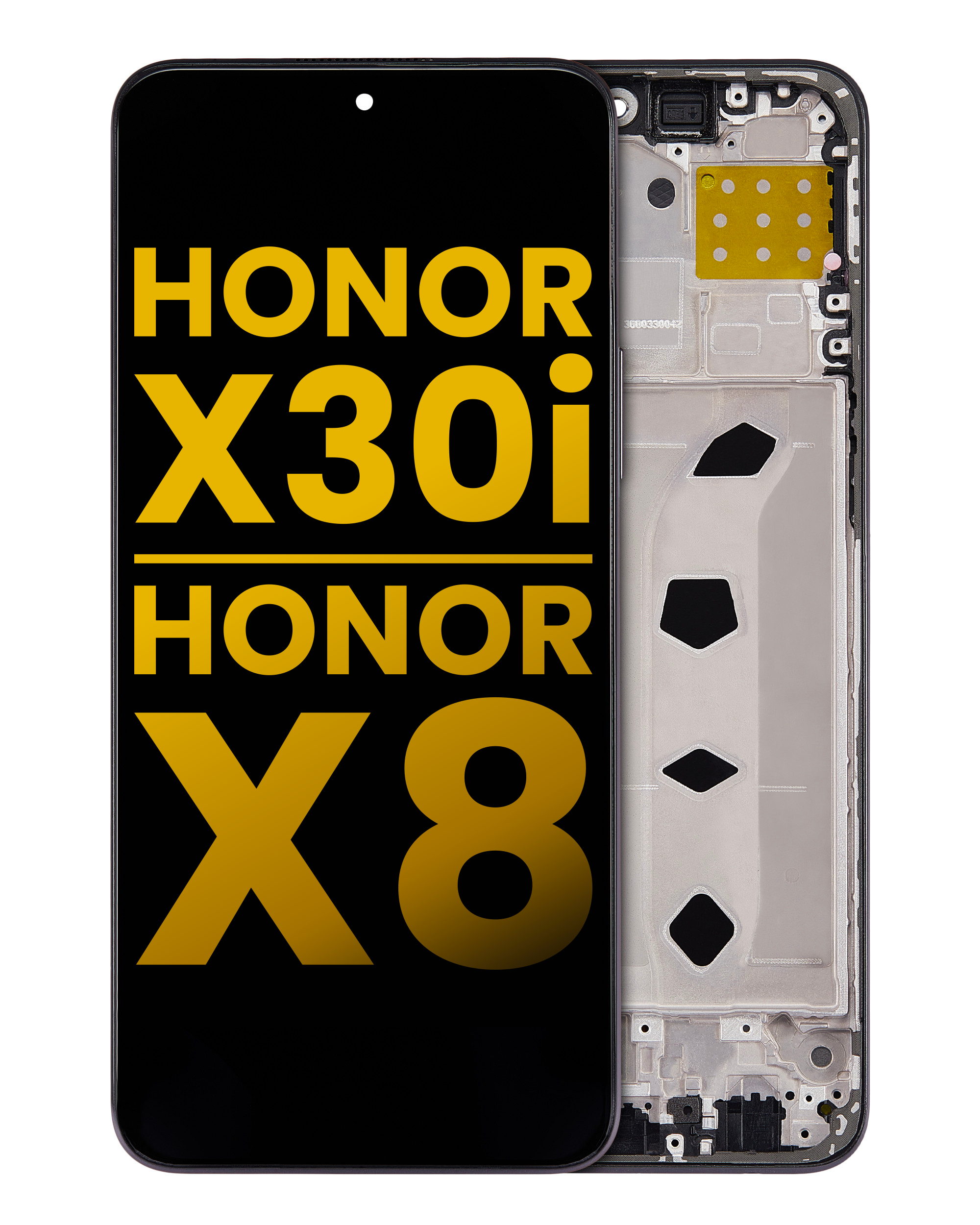 LCD-Display mit Rahmen für Honor X30i / Honor X8 (Aftermarket Plus) (Schwarz)