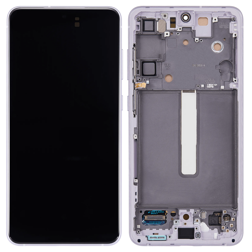 OLED-Display mit Rahmen für Samsung Galaxy S21 FE 5G (US & Internationale Version) (Aftermarket Plus) (120Hz) (Lavender)