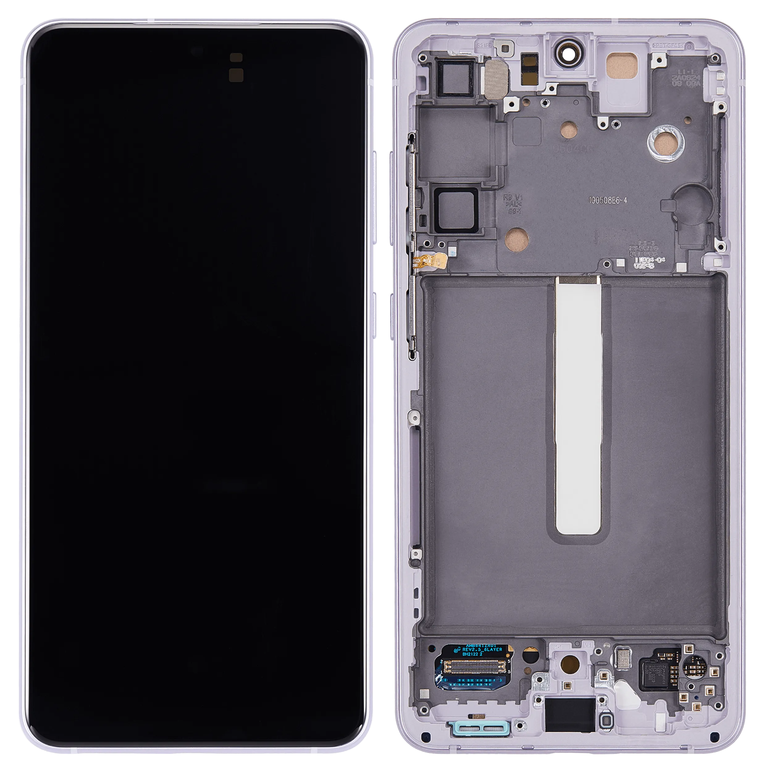 OLED-Display mit Rahmen für Samsung Galaxy S21 FE 5G (US & Internationale Version) (Aftermarket Plus) (120Hz) (Lavender)
