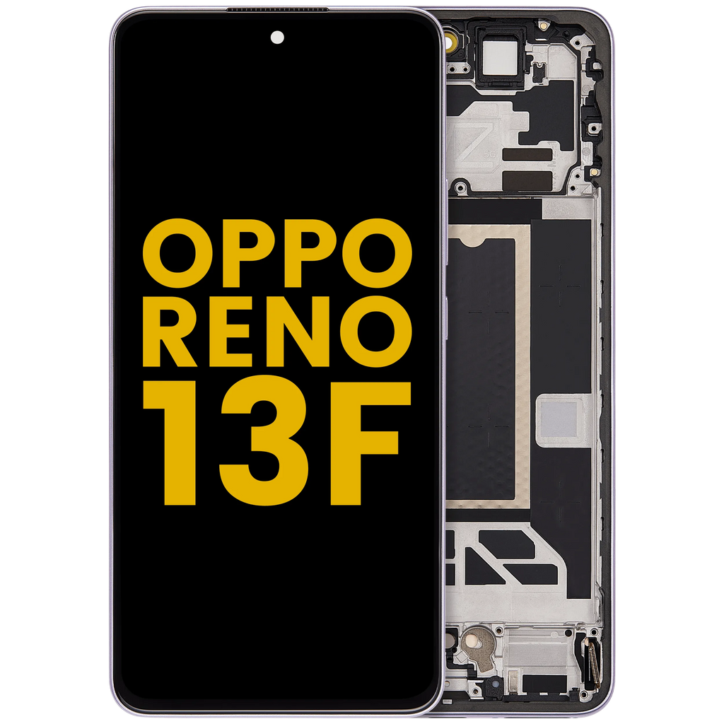 OLED-Display mit Rahmen für Oppo Reno13 F 4G / 5G (Refurbished) (Plume Purple)