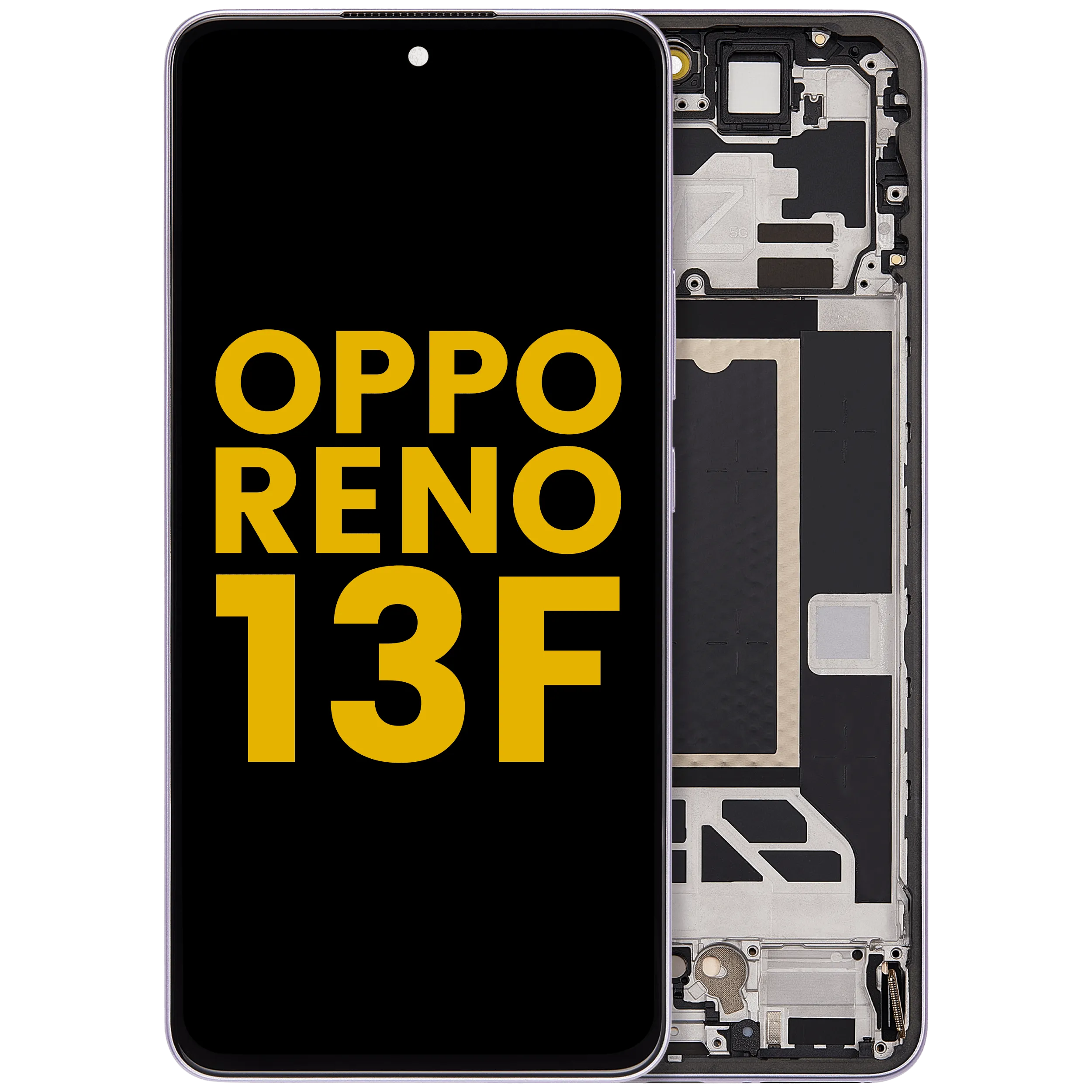 OLED-Display mit Rahmen für Oppo Reno13 F 4G / 5G (Refurbished) (Plume Purple)