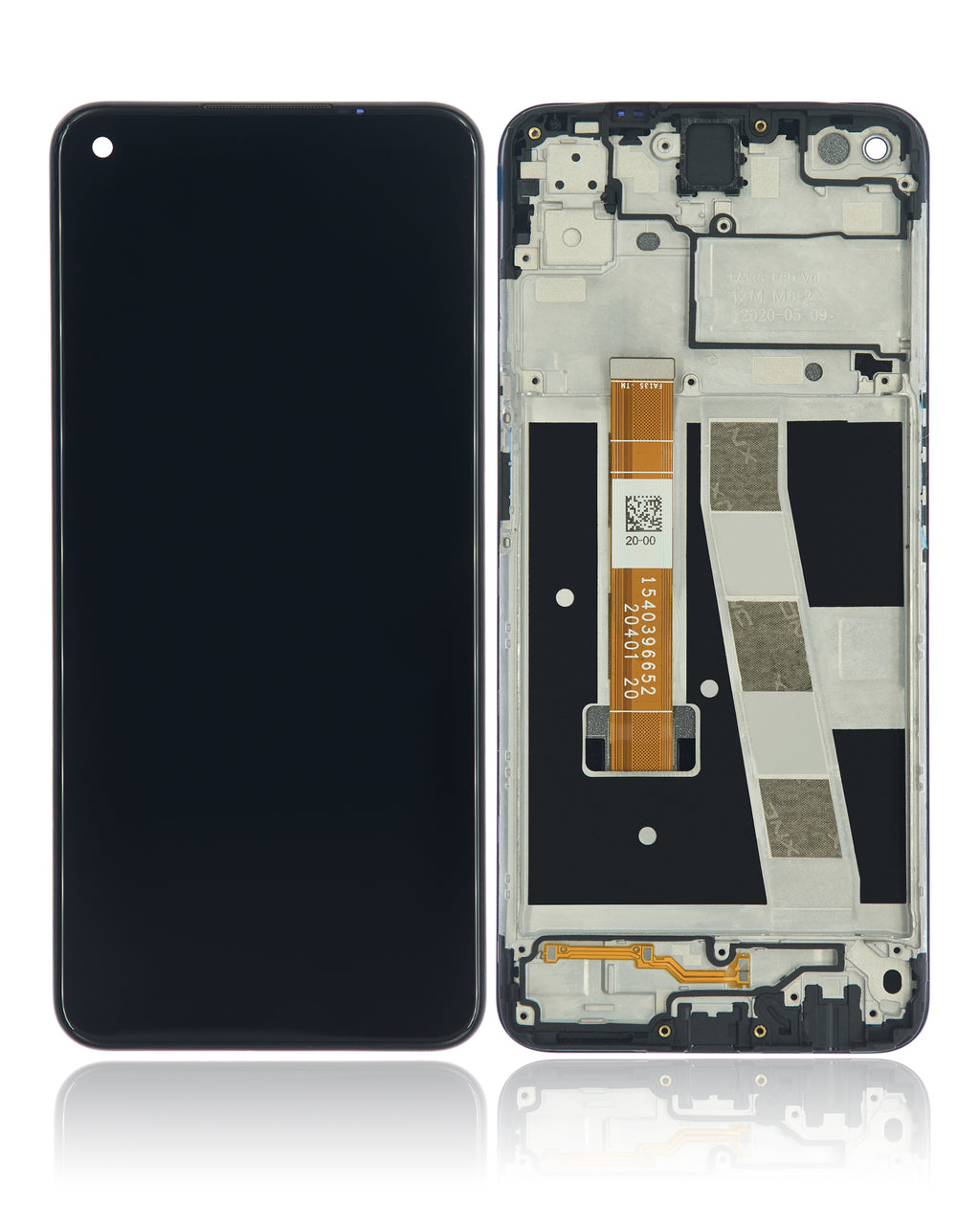LCD-Komplettbaugruppe mit Rahmen für OPPO A92 (Refurbished) (Alle Farben)