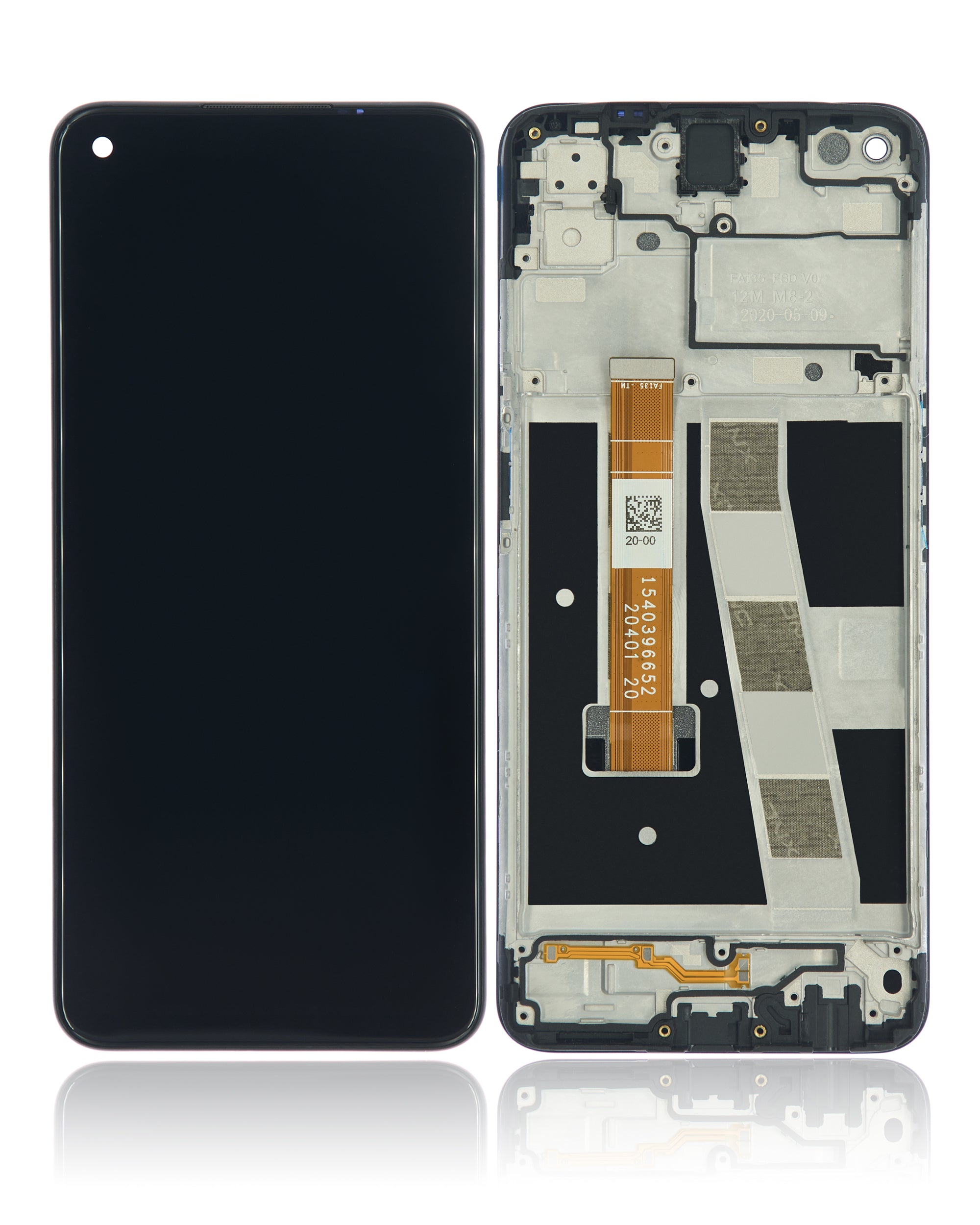 LCD-Komplettbaugruppe mit Rahmen für OPPO A92 (Refurbished) (Alle Farben)