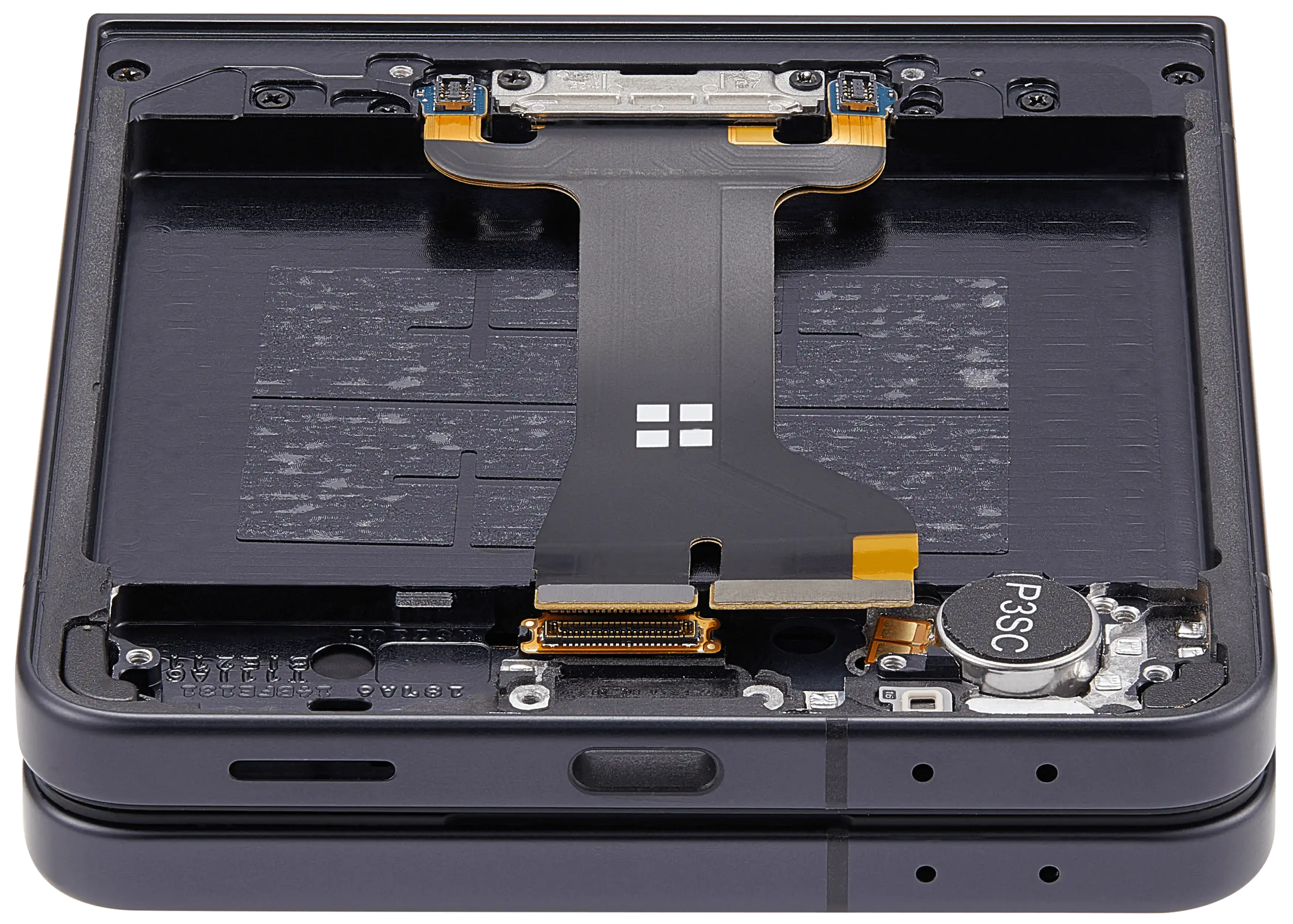 Inner OLED-Display mit Rahmen Compatible für Samsung Galaxy Z Flip 7 5G (US-Version) (Refurbished) (Jet Black)