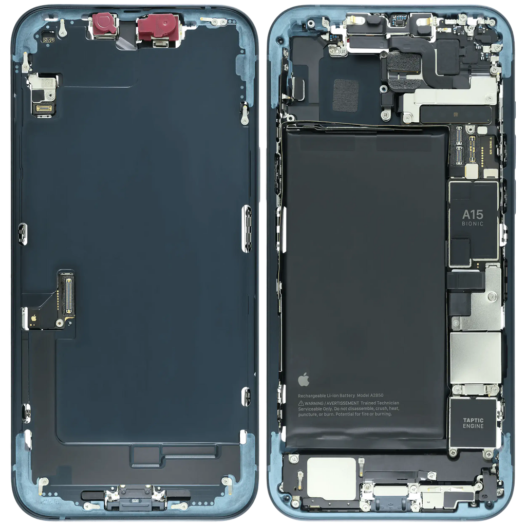 Midframe/Rahmen mit Logic Board / Akku (128 GB) für iPhone 14 Plus (Service Pack) (Midnight)