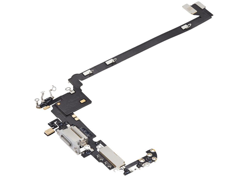Ladebuchse Flex Cable für iPhone 17 Pro Max (gebrauchter OEM-Ausbau) (US-Version) (Silber)