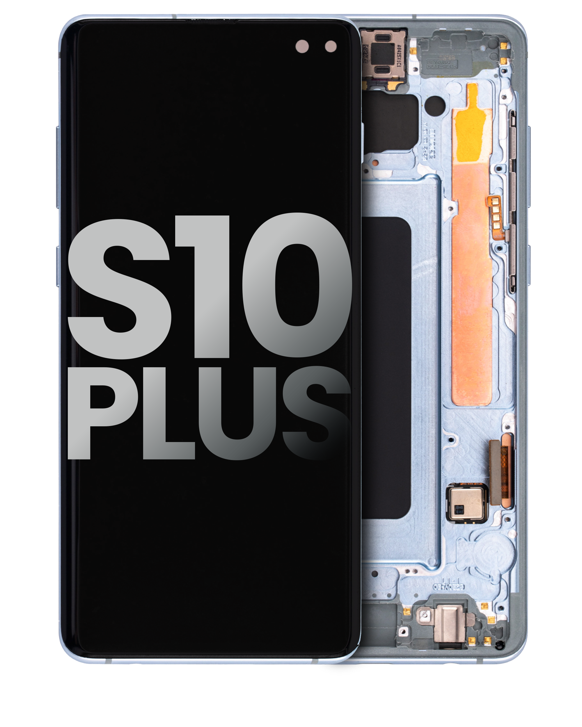 OLED-Display mit Rahmen für Samsung Galaxy S10 Plus (gebrauchter OEM-Ausbau, Qualität A) (Prism Blue)