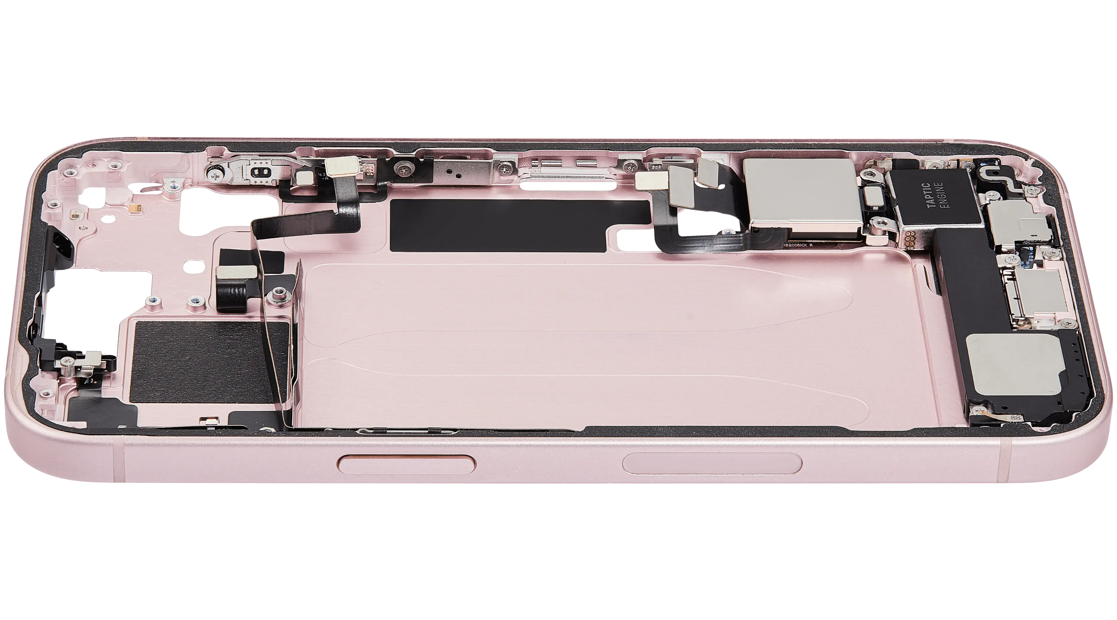 Midframe/Rahmen mit Ladebuchse Flex & Small Parts für iPhone 15 (US-Version) (gebrauchter OEM-Ausbau, Qualität C) (Pink)