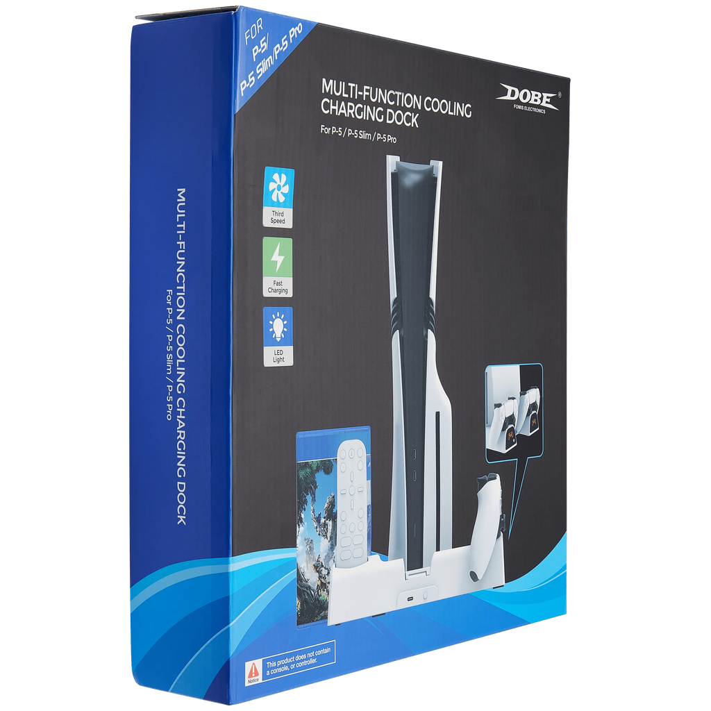 TP5-3552D White Multifunctional Cooling Charging Stand für PlayStation 5 / PlayStation 5 Slim (DOBE)