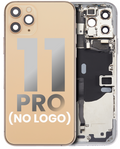 Back Cover/Frame with Pre-installed Small Parts for iPhone 11 Pro (without Logo) (Aftermarket Plus) (Gold)