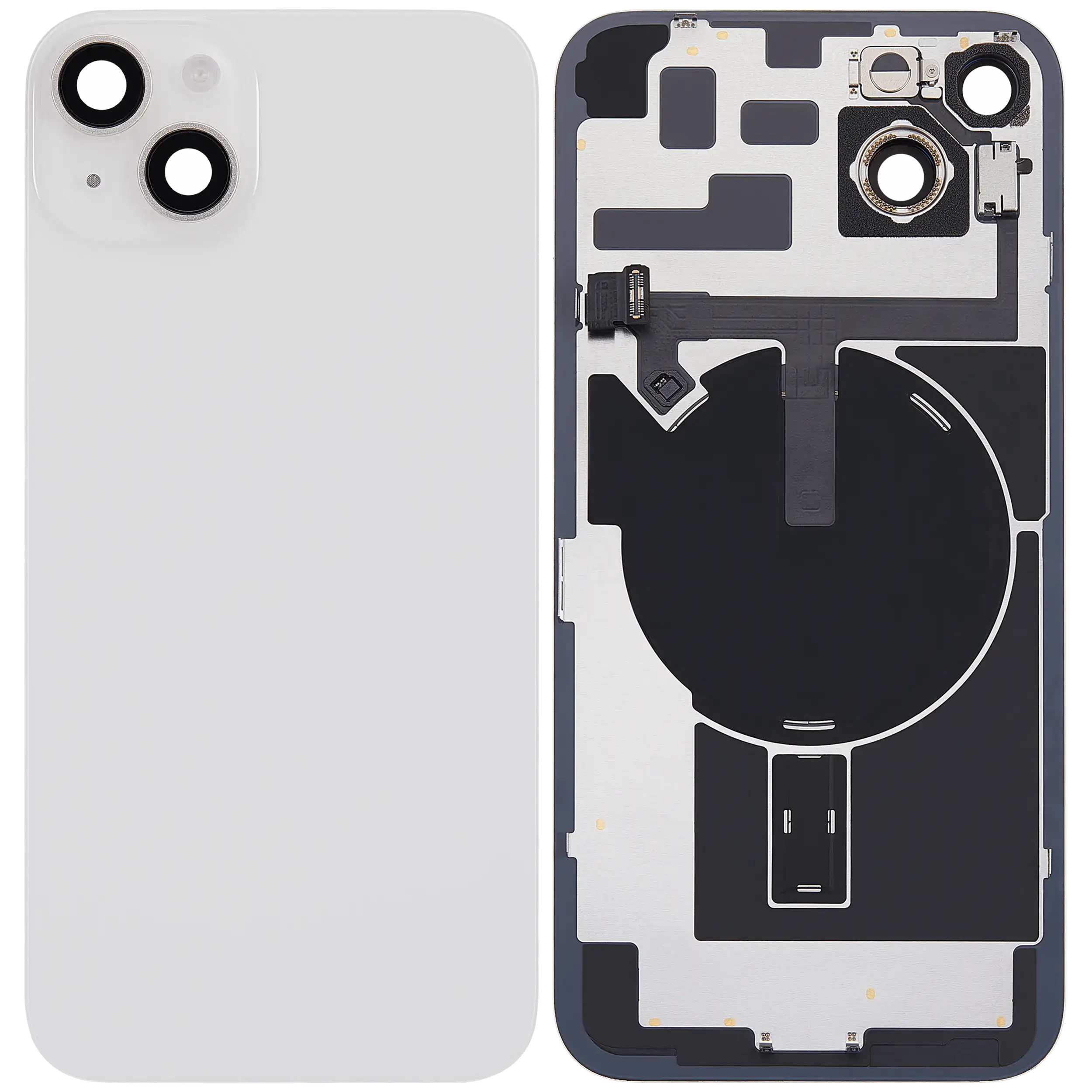Backcover mit MagSafe Magnet & NFC & Blitz-Flexkabel für iPhone 14 Plus (gebrauchter OEM-Ausbau, Qualität C) (Starlight)