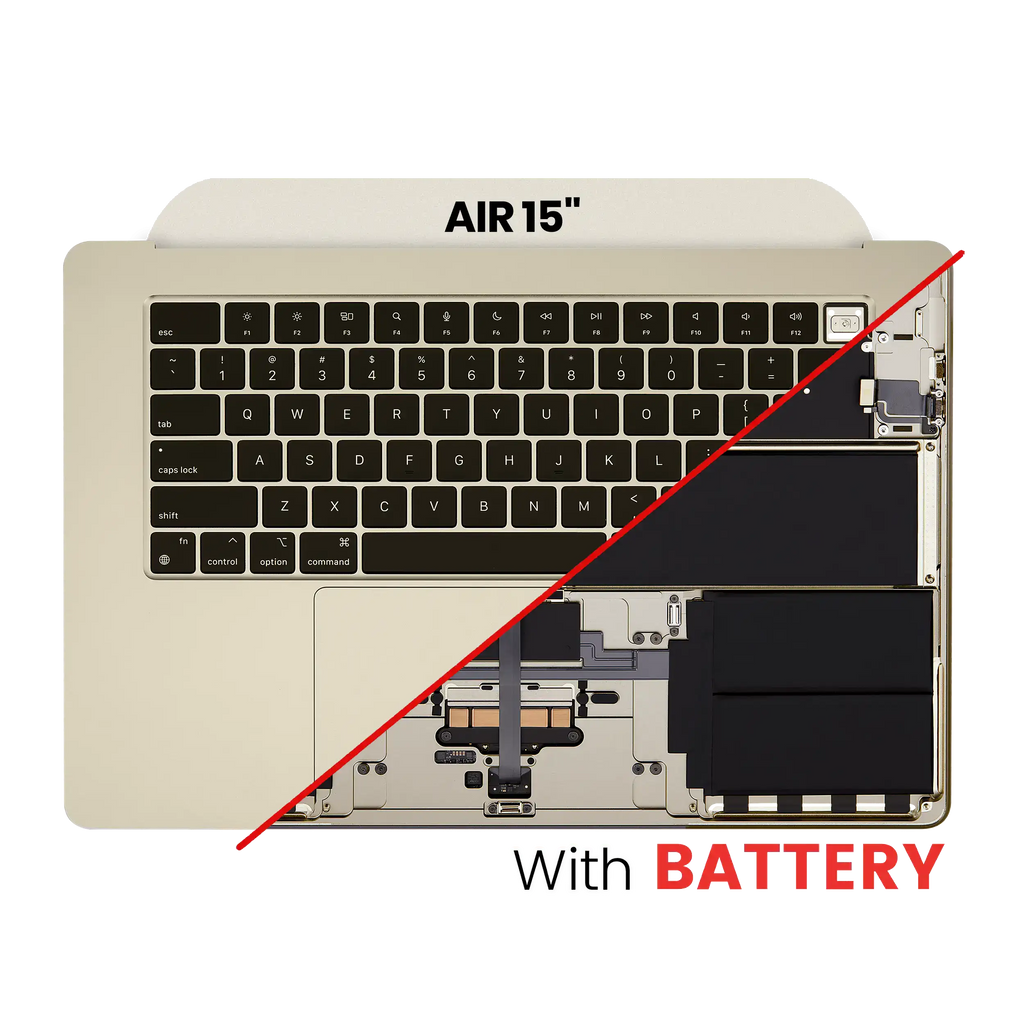 Top case with battery and keyboard for MacBook Air 15" (A2941 / Mid 2023) (US Keyboard) (Starlight)