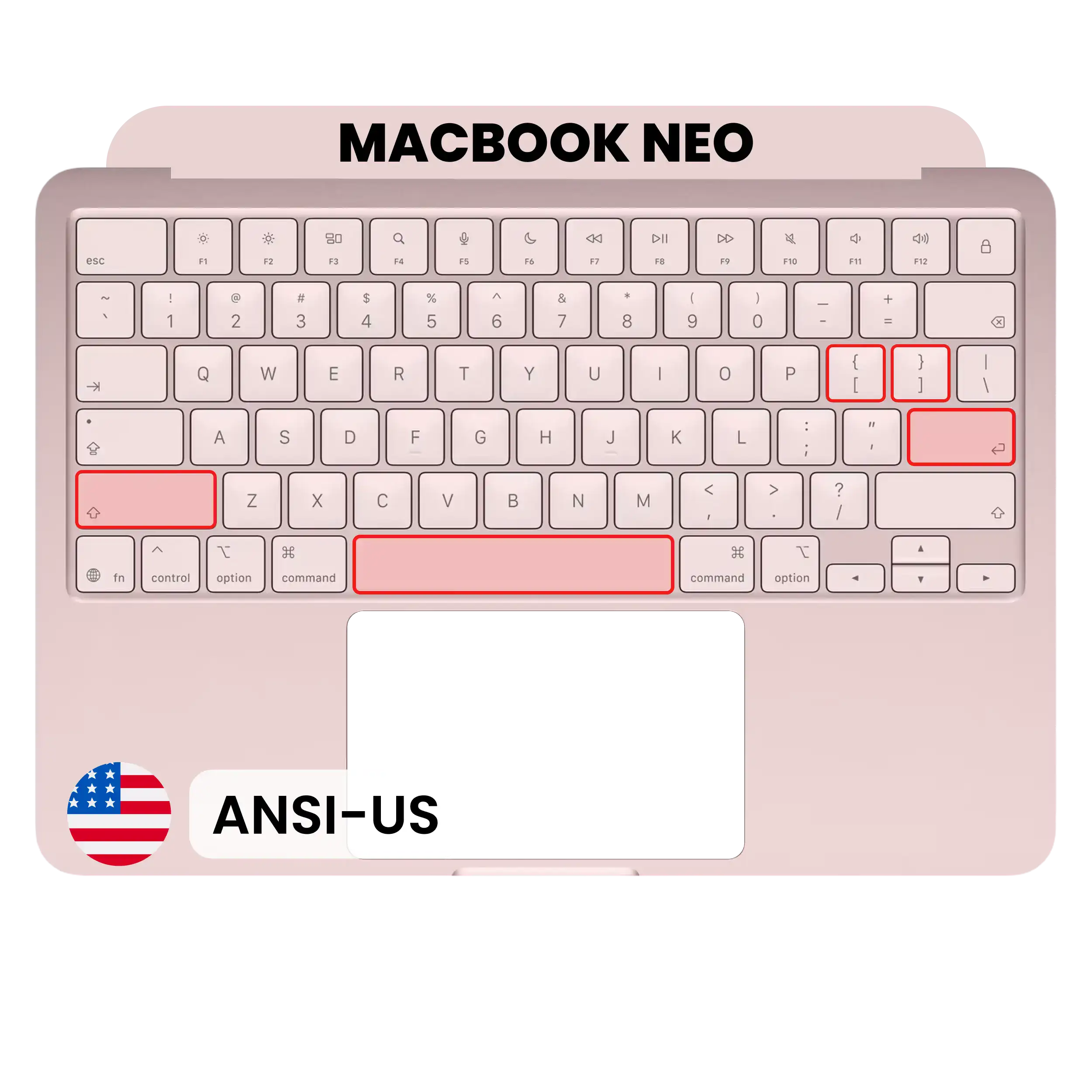 Top Case mit Keyboard (ANSI US) für MacBook Neo (Original OEM) (Blush)