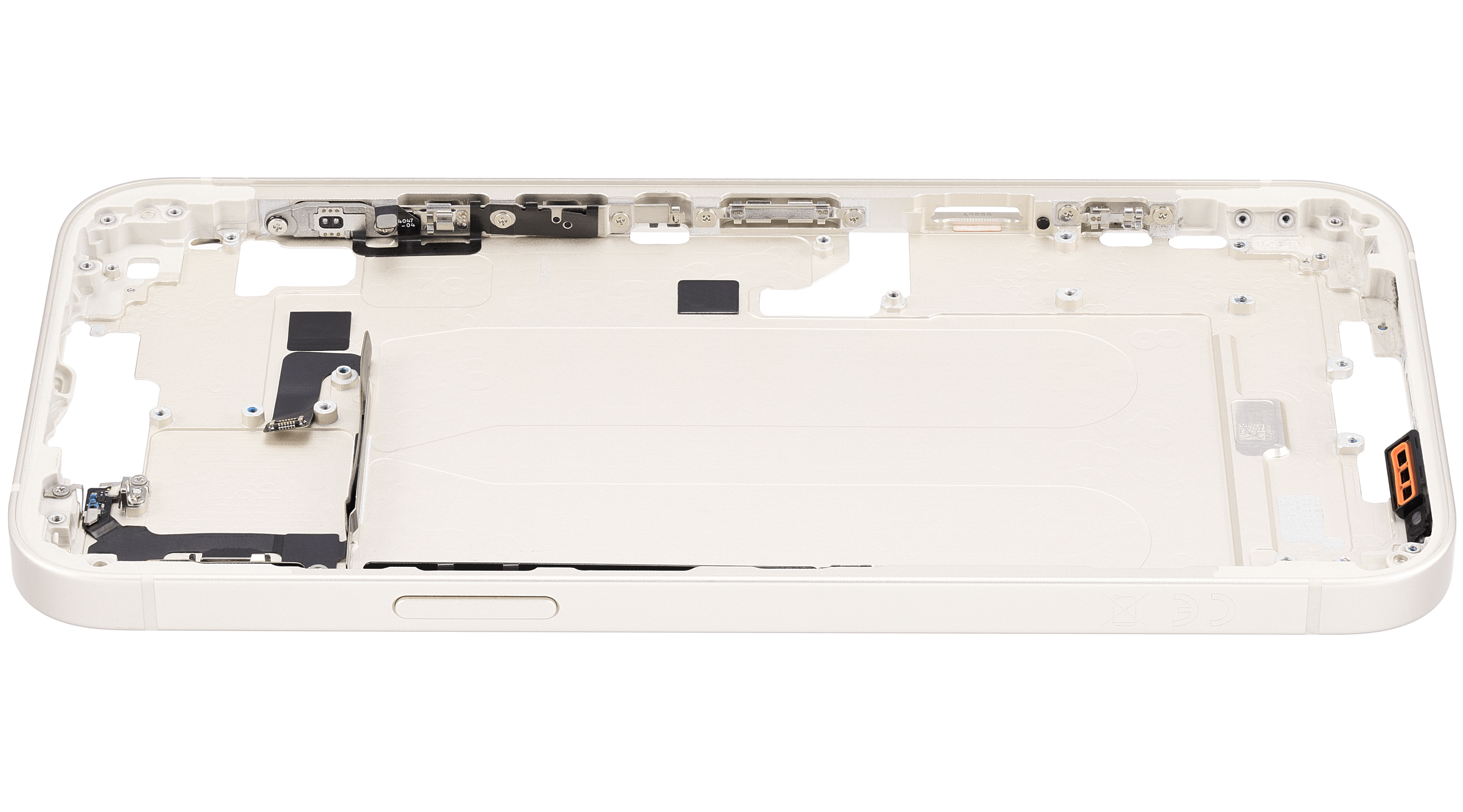 Midframe/Rahmen mit Small Parts für iPhone 14 Plus (EU / Global Version) (gebrauchter OEM-Ausbau, Qualität A) (Starlight)