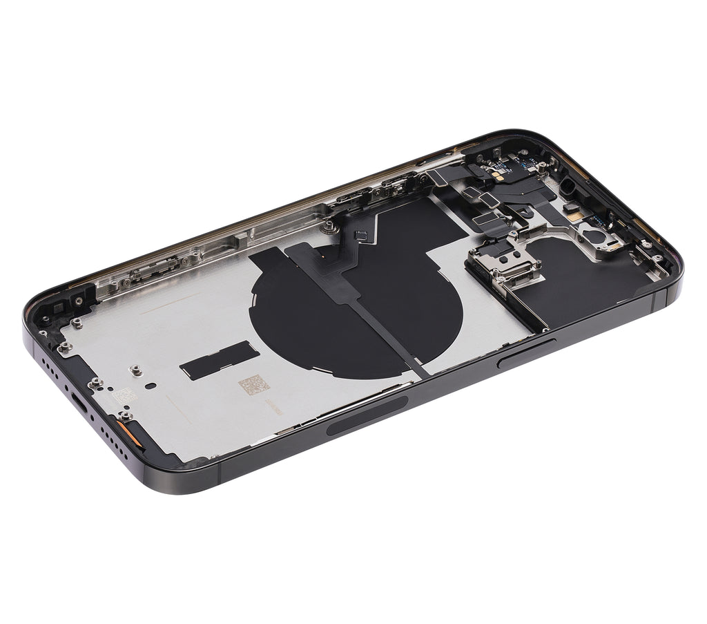 Backcover/Rahmen mit Small Parts für iPhone 14 Pro Max (US-Version) (gebrauchter OEM-Ausbau, Qualität A) (Space Schwarz)