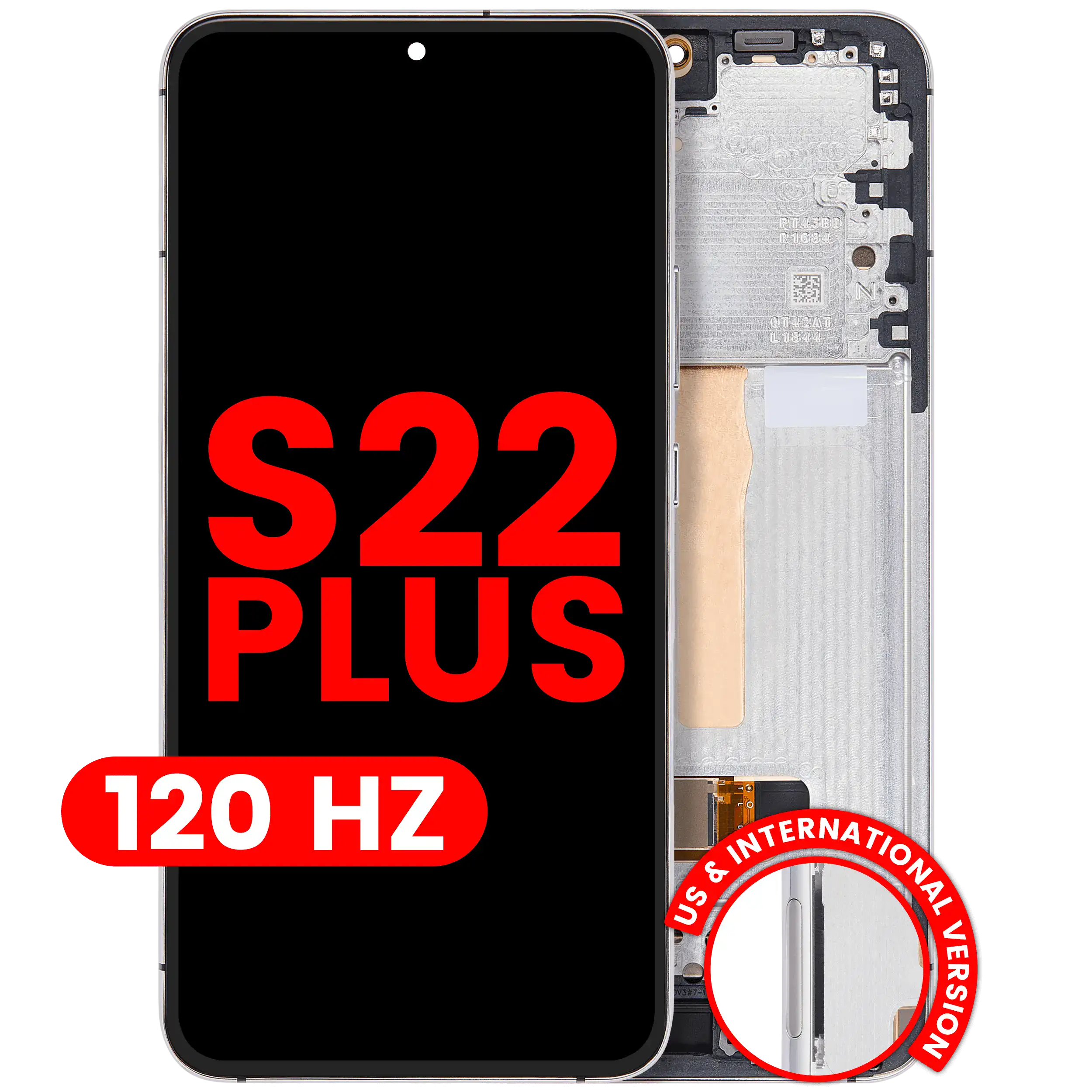 OLED-Display mit Rahmen für Samsung Galaxy S22 Plus 5G (US & Internationale Version) (Aftermarket Plus) (120Hz) (Weiß)