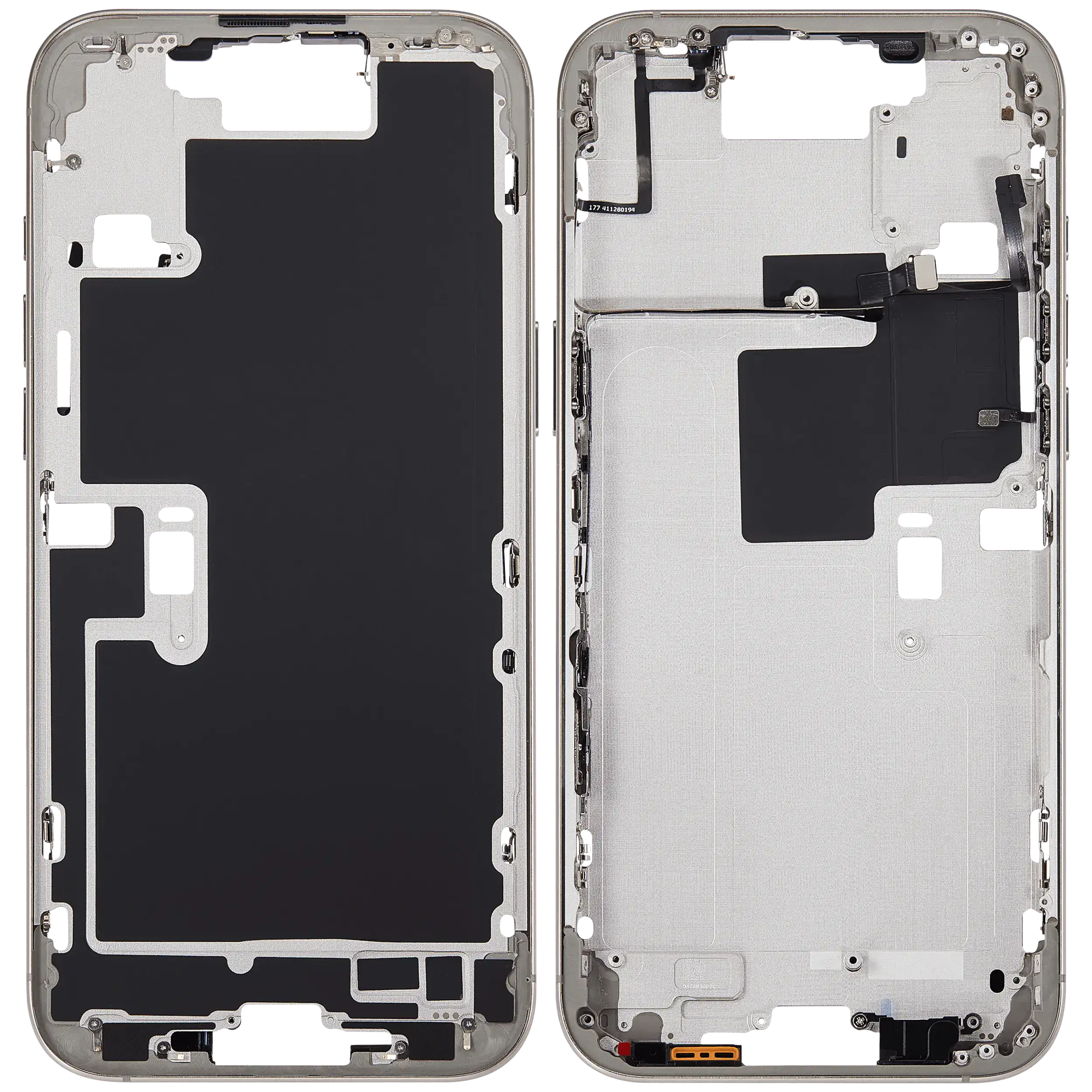 Midframe/Rahmen mit Power And Volume Button für iPhone 16 Pro Max (US-Version) (Aftermarket Plus) (Natural Titanium)