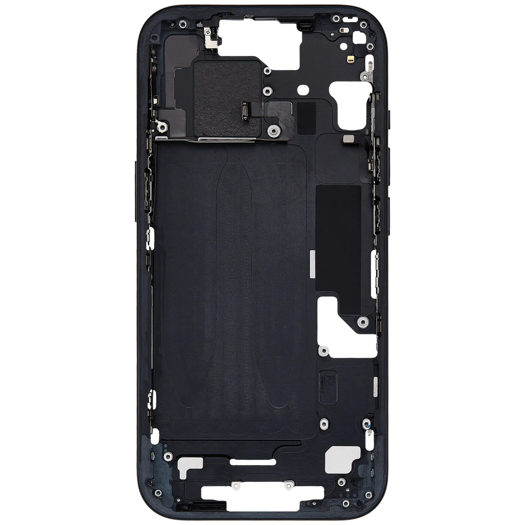Midframe/Rahmen mit Small Parts für iPhone 15 (EU / Global Version) (Gebrauchter Ausbau/Pull, Qualität B) (Schwarz)