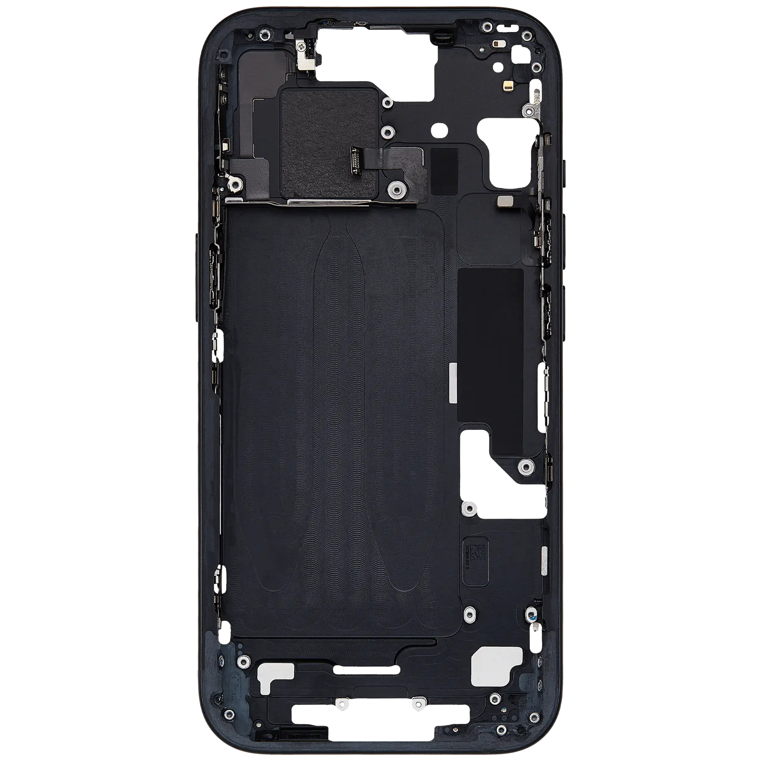 Midframe/Rahmen mit Small Parts für iPhone 15 (EU / Global Version) (Gebrauchter Ausbau/Pull, Qualität B) (Schwarz)