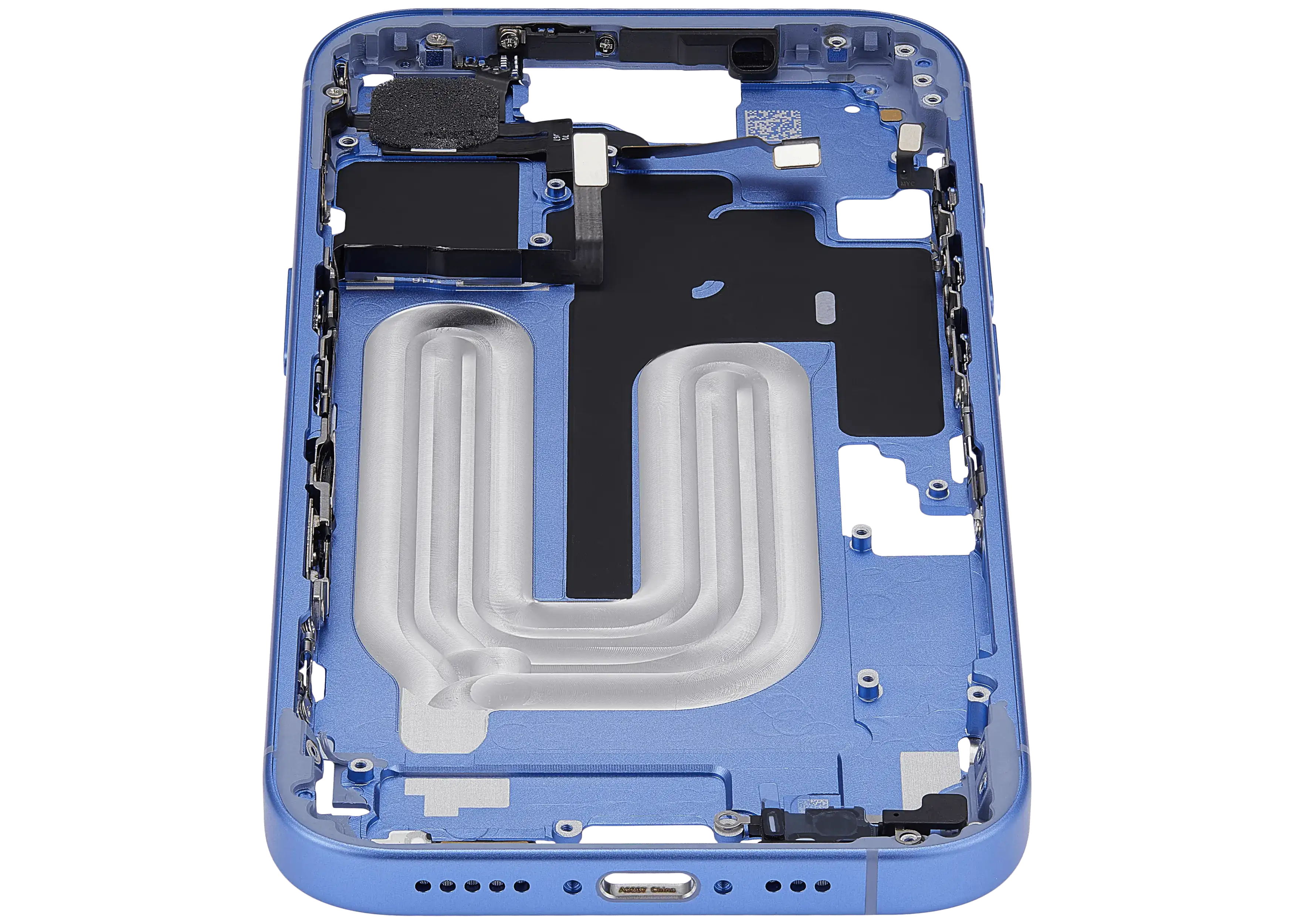 Midframe/Rahmen mit Power And Volume Button für iPhone 16 (US-Version) (Aftermarket Plus) (Ultramarine)