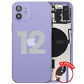Backcover/Rahmen mit Small Parts für iPhone 12 (US-Version) (gebrauchter OEM-Ausbau, Qualität C) (Lila)