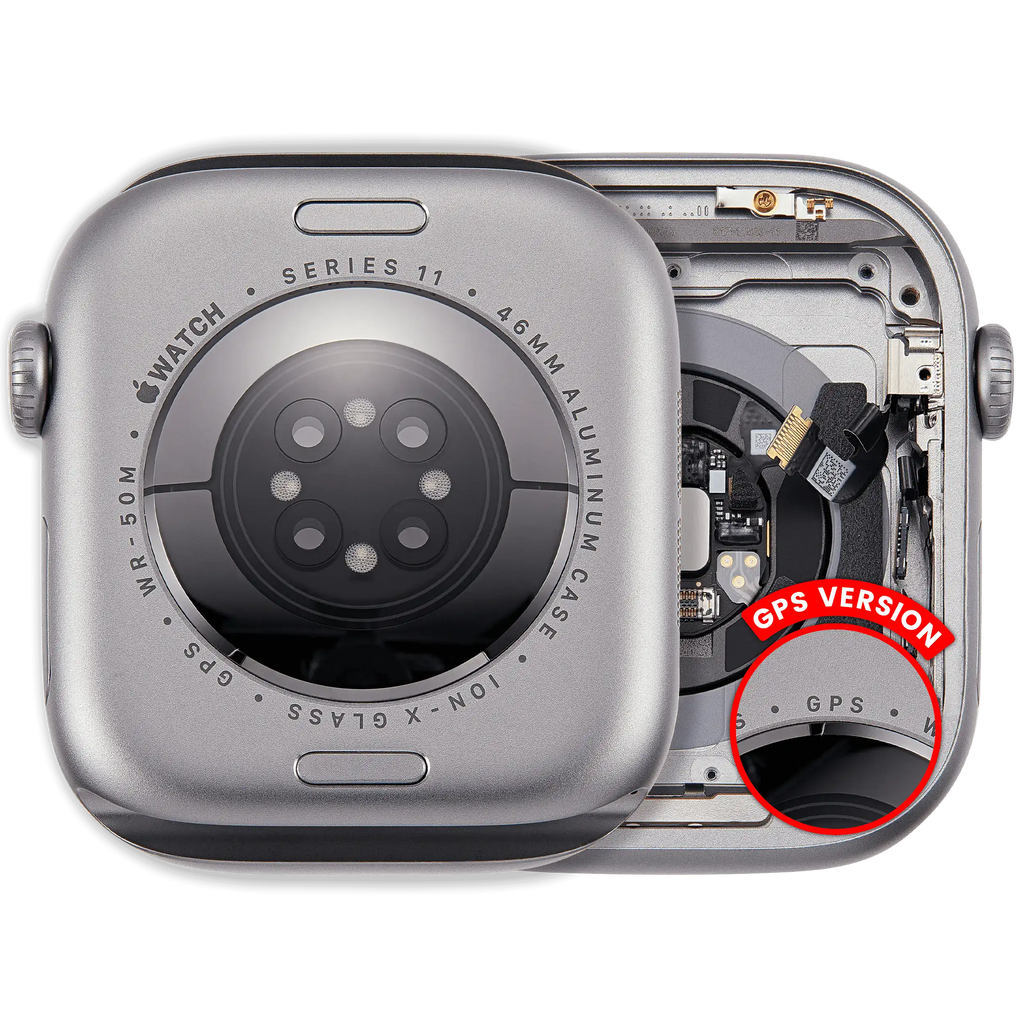 Backcover/Rahmen für Watch Series 11 (46MM) (gebrauchter OEM-Ausbau, Qualität A) (GPS Version) (Aluminum / Space Gray)