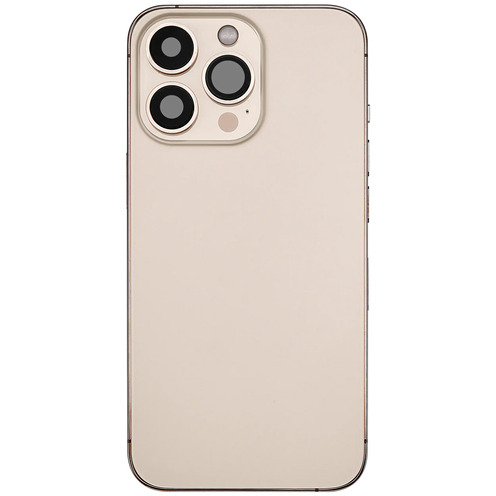 Backcover/Rahmen mit Ladebuchse Flex & Small Parts für iPhone 13 Pro (EU / Global Version) (gebrauchter OEM-Ausbau, Qualität A) (Gold)