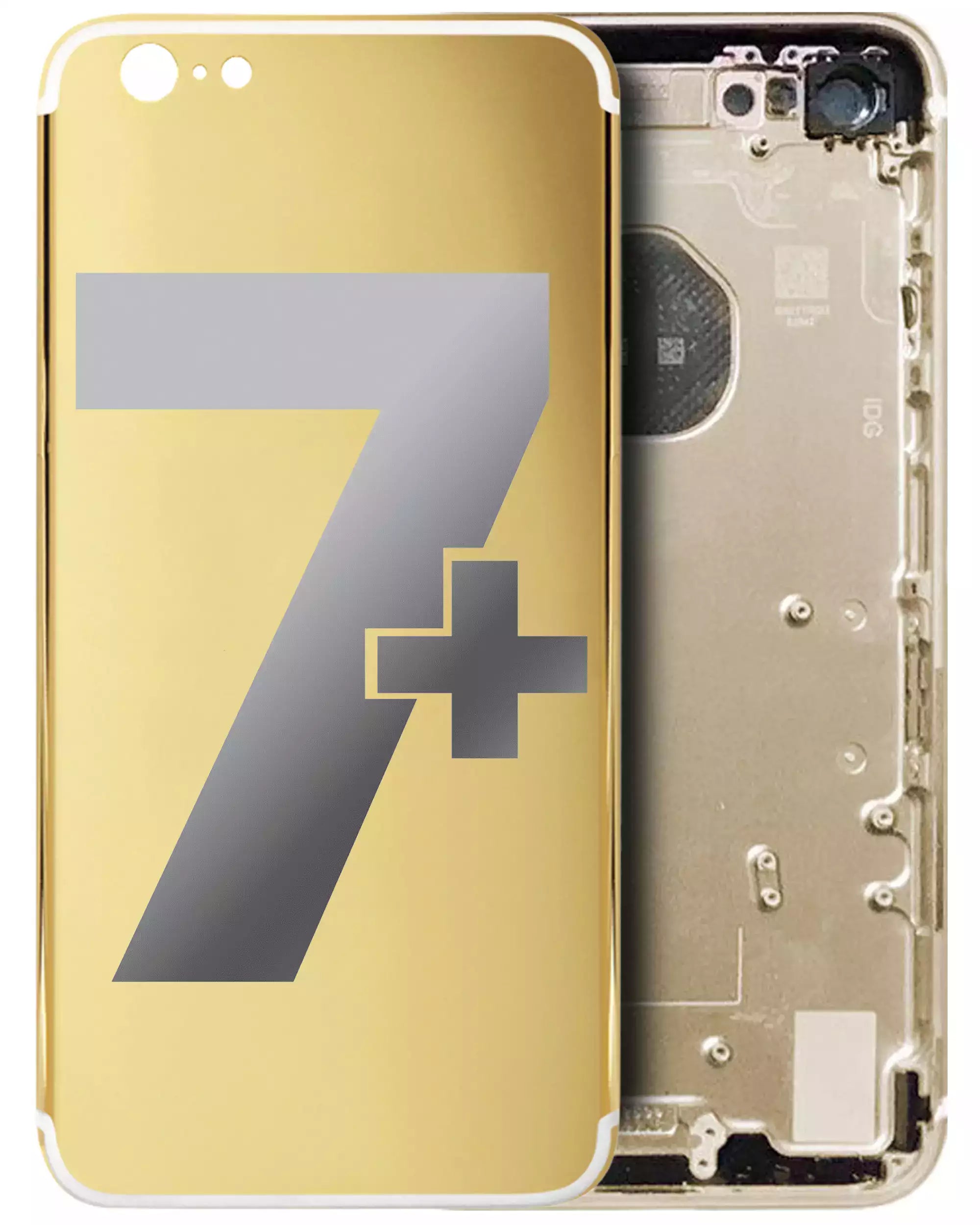 Backcover/Rahmen mit Small Parts für iPhone 7 Plus (ohne Logo) (Aftermarket Plus) (Gold)