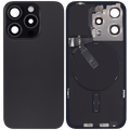 Backcover mit MagSafe Magnet & NFC & Blitz-Flexkabel für iPhone 15 Pro (gebrauchter OEM-Ausbau, Qualität A) (Schwarz Titanium)