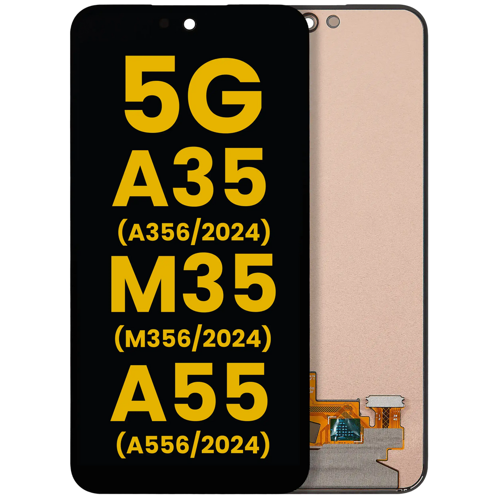 OLED-Display mit Rahmen für Samsung Galaxy A55 (Service Pack) Lemon