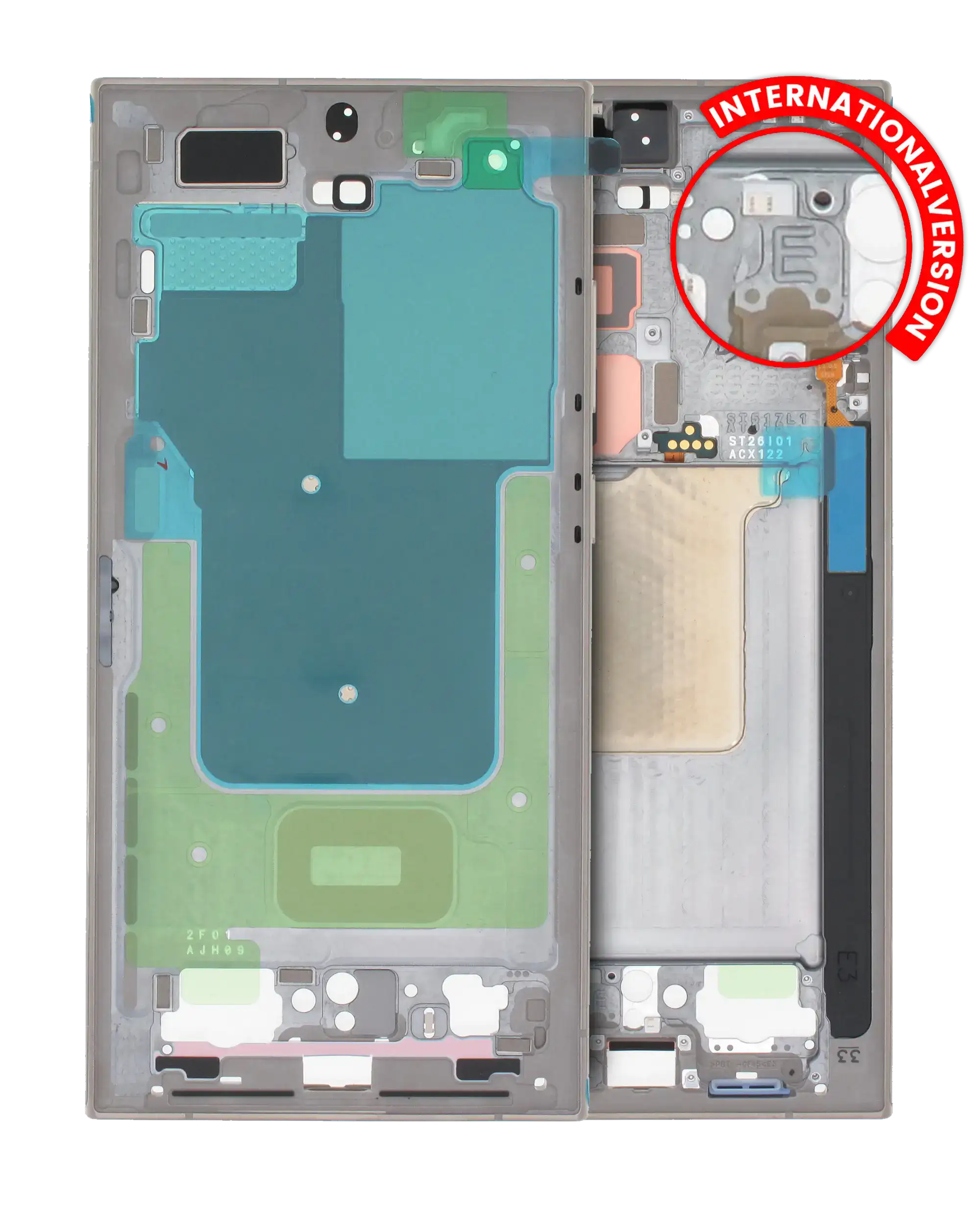 Back Cover/Frame for Samsung Galaxy S24 Ultra 5G (International Version) (Service Pack) (Titanium Gray)