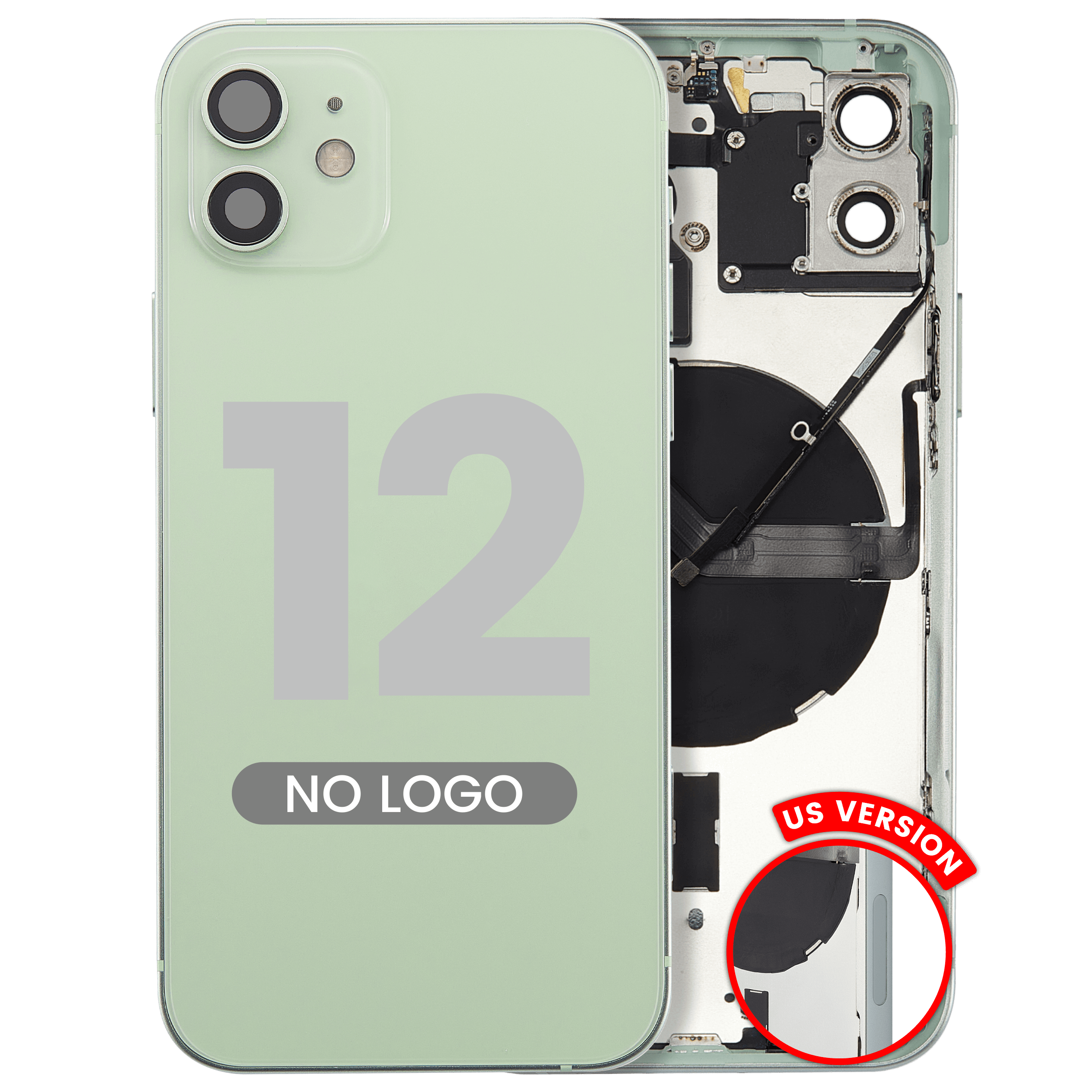 Backcover/Rahmen mit Kleinteilen für iPhone 12 Grün (Aftermarket Plus)