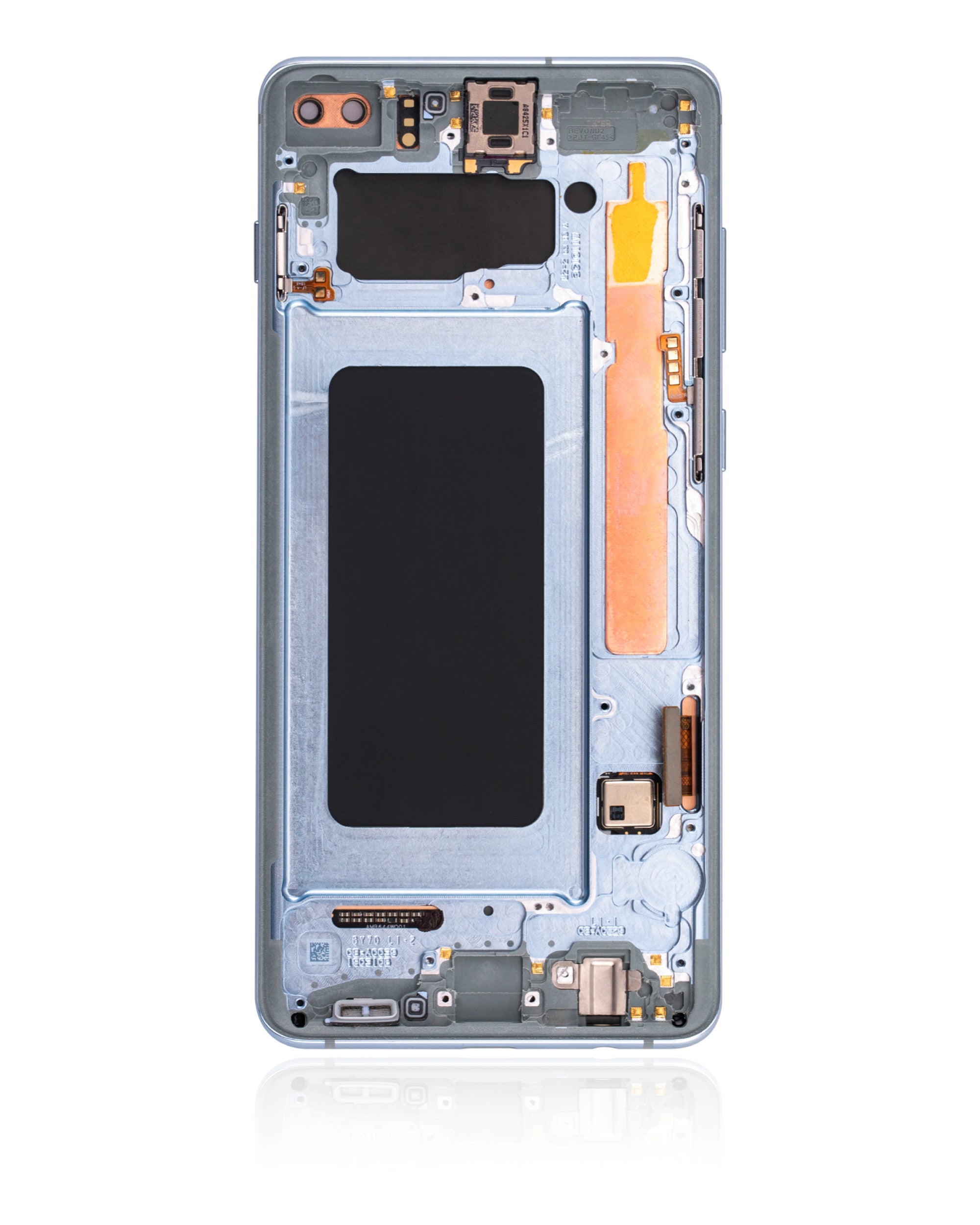 OLED-Display mit Rahmen für Samsung Galaxy S10 Plus (gebrauchter OEM-Ausbau, Qualität B/C) (Prism Blue)