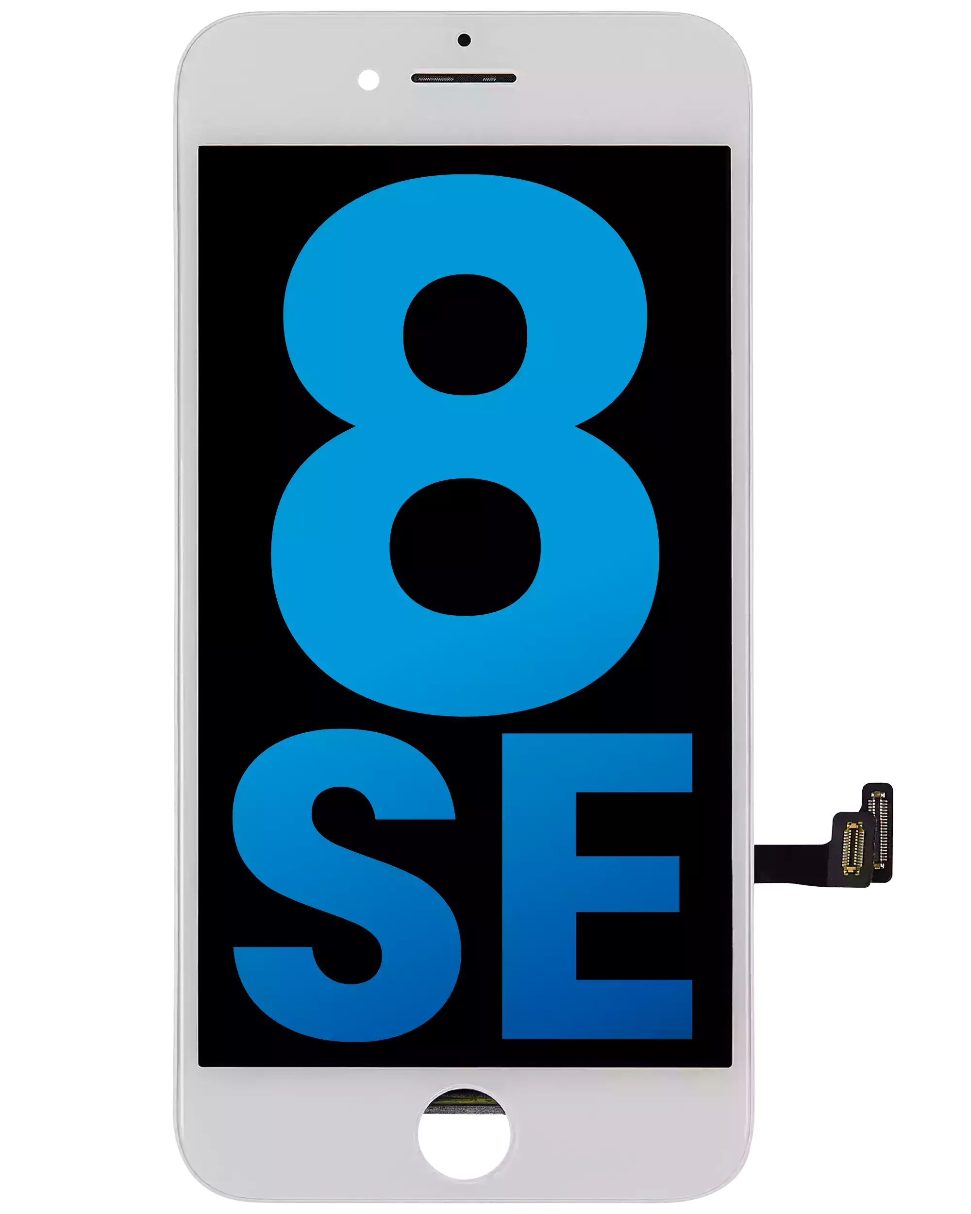 Complete LCD-Display mit Stahlplatte für iPhone 8 SE (2020) (mit Front Camera: Prox Sensor & Ear Speaker) (Aftermarket Plus Quality: XO6) (Weiß)