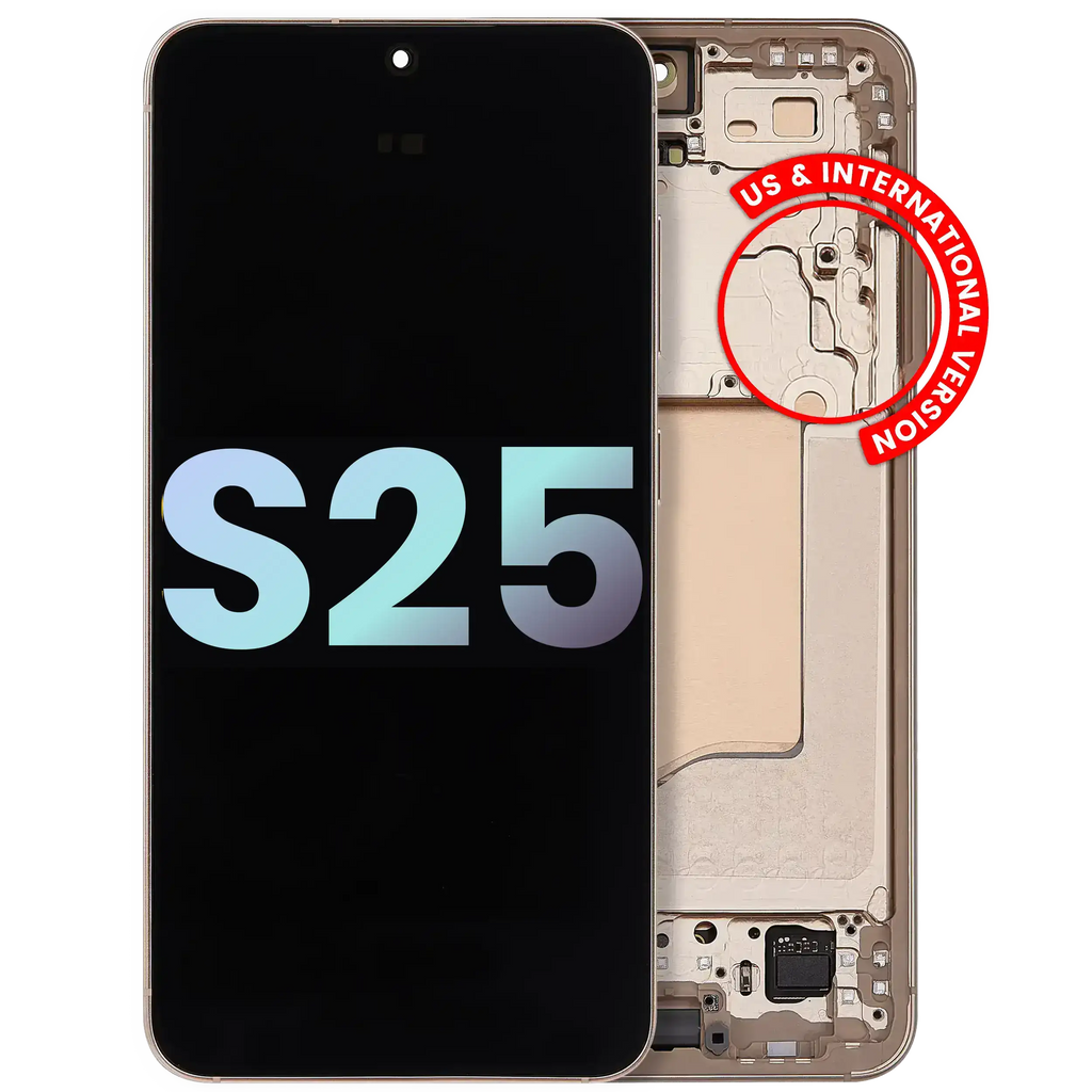 OLED Display with Frame for Samsung Galaxy S25 5G (US & International) (Service Pack) (Pink Gold)