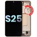 OLED-Display mit Rahmen für Samsung Galaxy S25 Pink Gold (Service Pack)