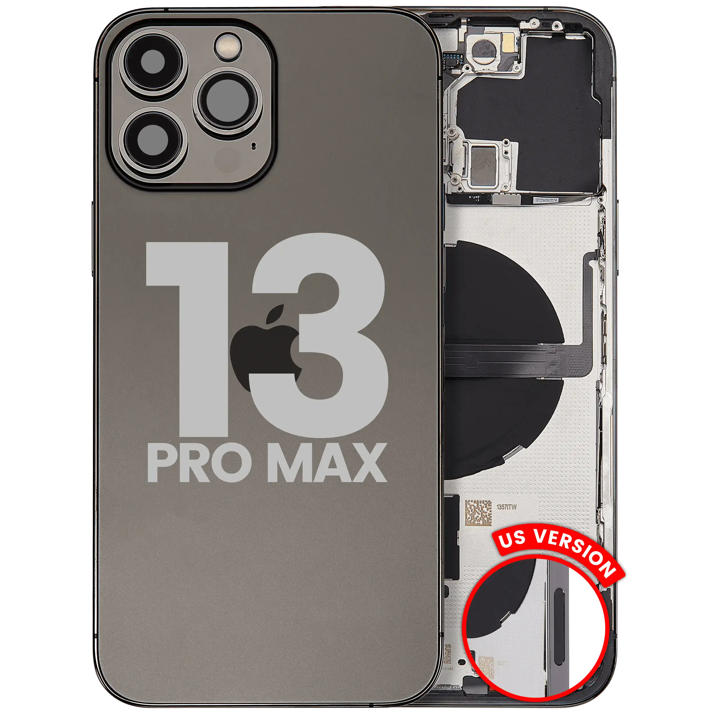 Backcover/Rahmen mit Small Parts für iPhone 13 Pro Max (US-Version) (gebrauchter OEM-Ausbau, Qualität A) (Graphite)