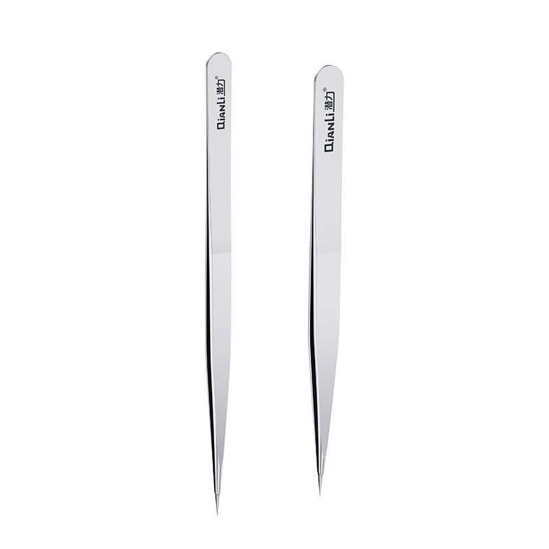 iNeeZy Handmade Non-Magnetic Stainless Steel Tweezers (Silver - Thin) (Qianli)