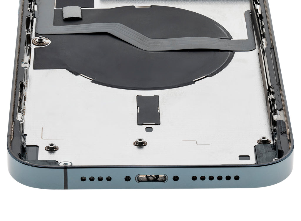 Backcover/Rahmen mit Small Parts für iPhone 12 Pro Max (EU / Global Version) (gebrauchter OEM-Ausbau, Qualität A) (Pacific Blau)