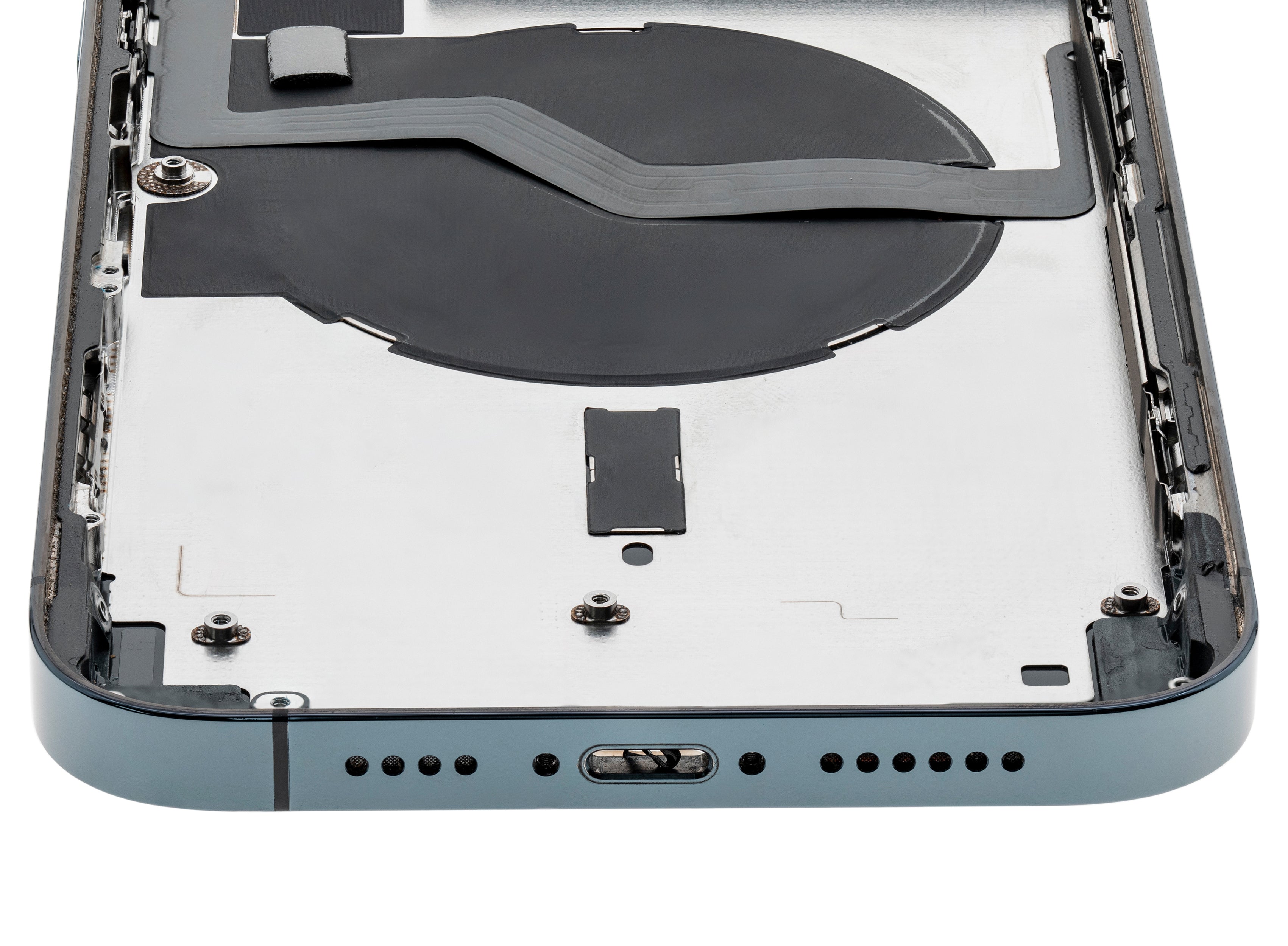 Backcover/Rahmen mit Small Parts für iPhone 12 Pro Max (EU / Global Version) (gebrauchter OEM-Ausbau, Qualität A) (Pacific Blau)