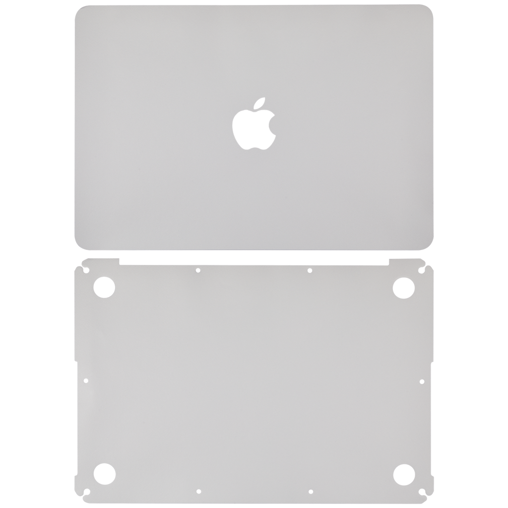 2 in 1 (Top and Bottom) Skin für Macbook Pro 13" A1502 (2015) / A1425 (2012-2013) (Silber)