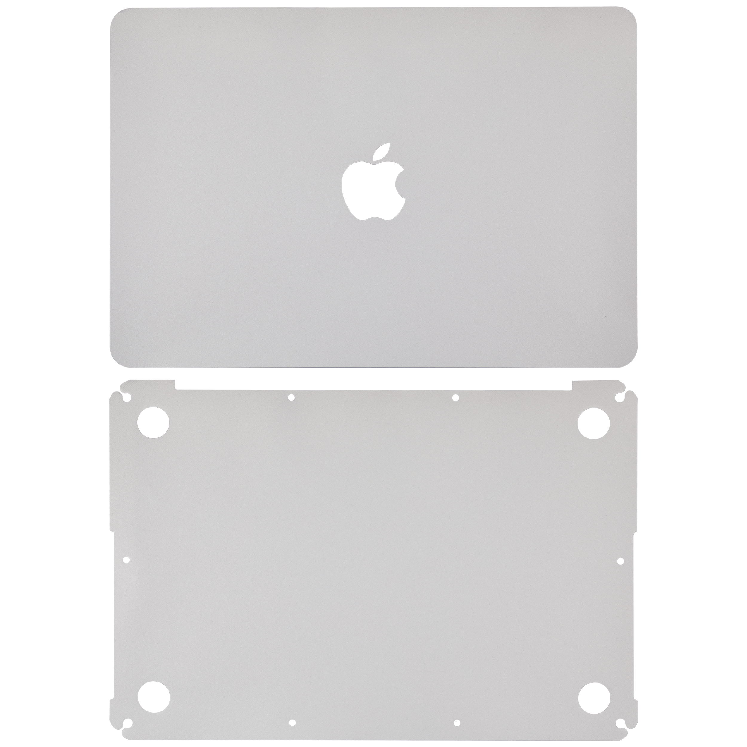 2 in 1 (Top and Bottom) Skin für Macbook Pro 13" A1502 (2015) / A1425 (2012-2013) (Silber)