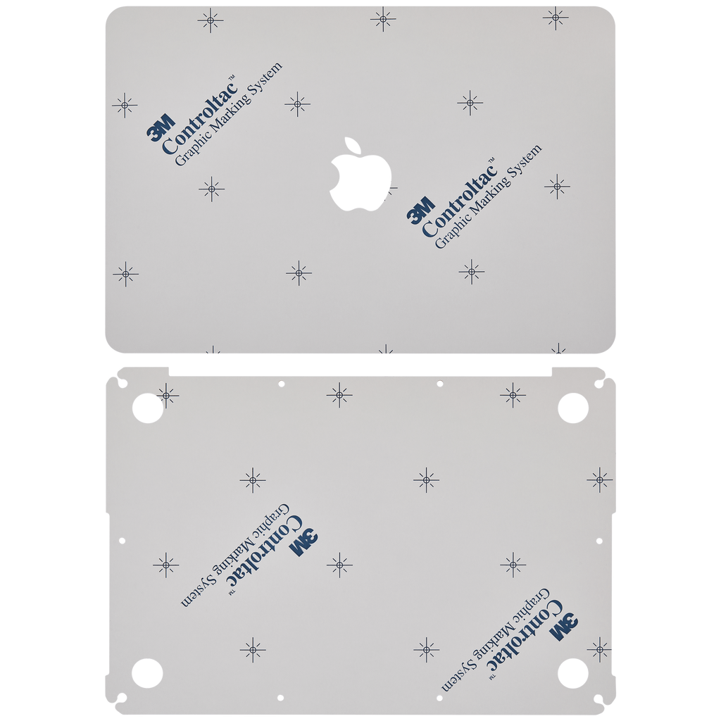 2 in 1 (Top and Bottom) Skin für Macbook Pro 13" A1502 (2015) / A1425 (2012-2013) (Silber)