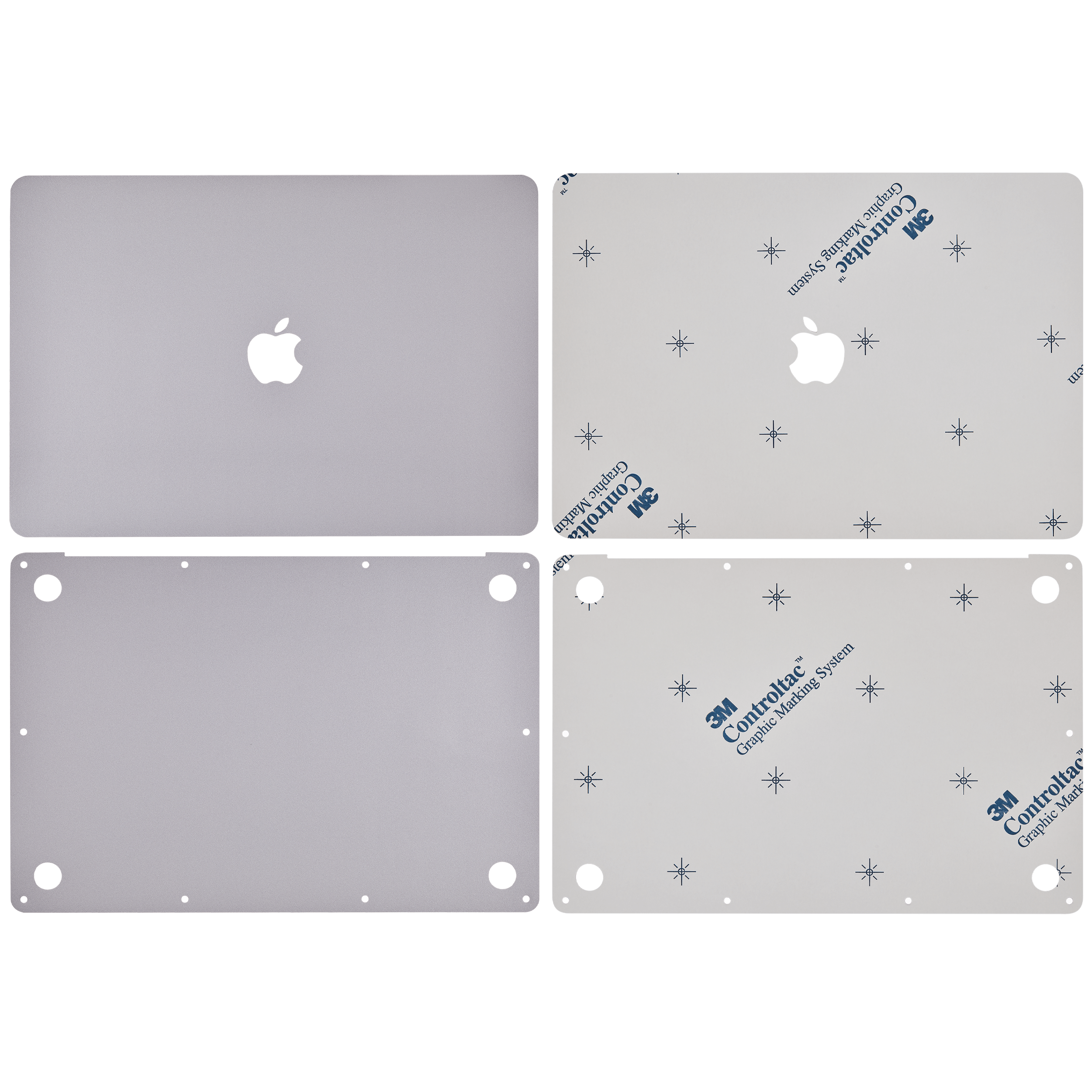 2 in 1 (Top and Bottom) Skin für MacBook Air 13" A1932 (2018-2019) / A2179 (2020) (Space Grau)