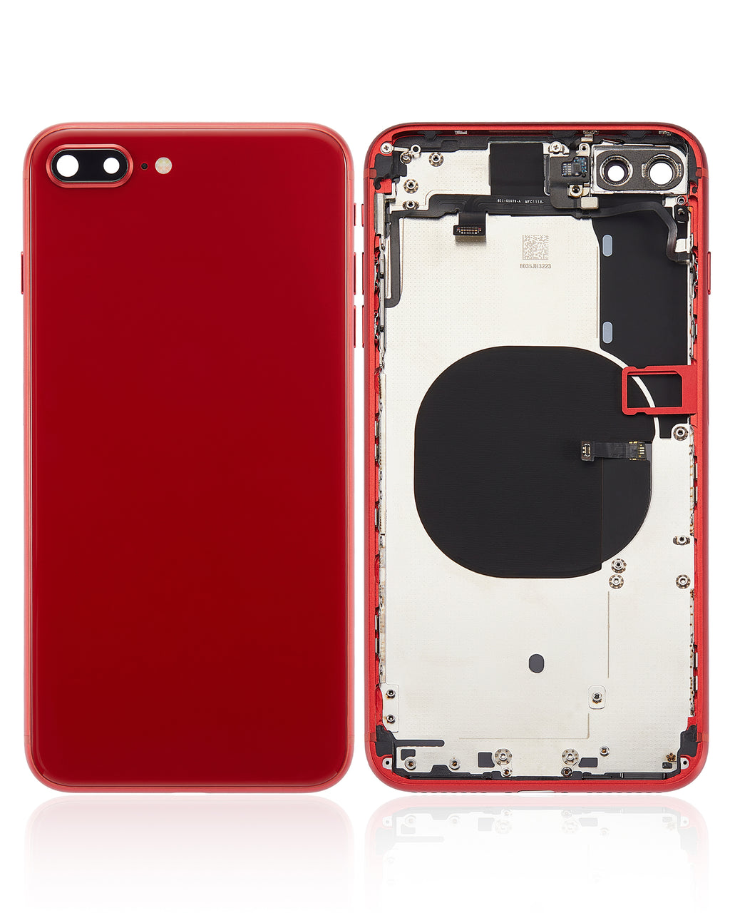 Backcover/Rahmen mit Kleinteilen für iPhone 8 Plus (ohne Logo) Rot Aftermarket P