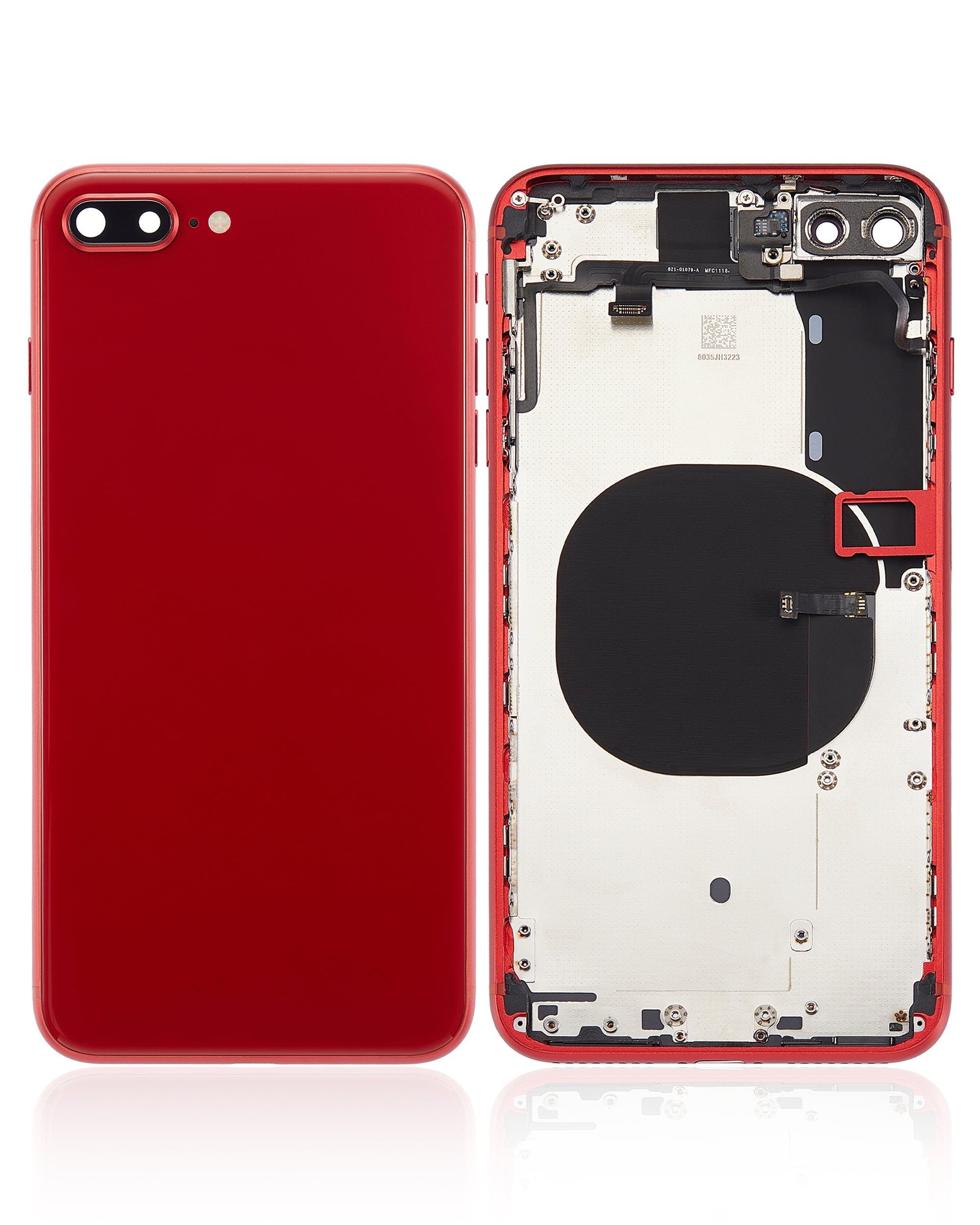 Backcover/Rahmen mit Kleinteilen für iPhone 8 Plus (ohne Logo) Rot Aftermarket P