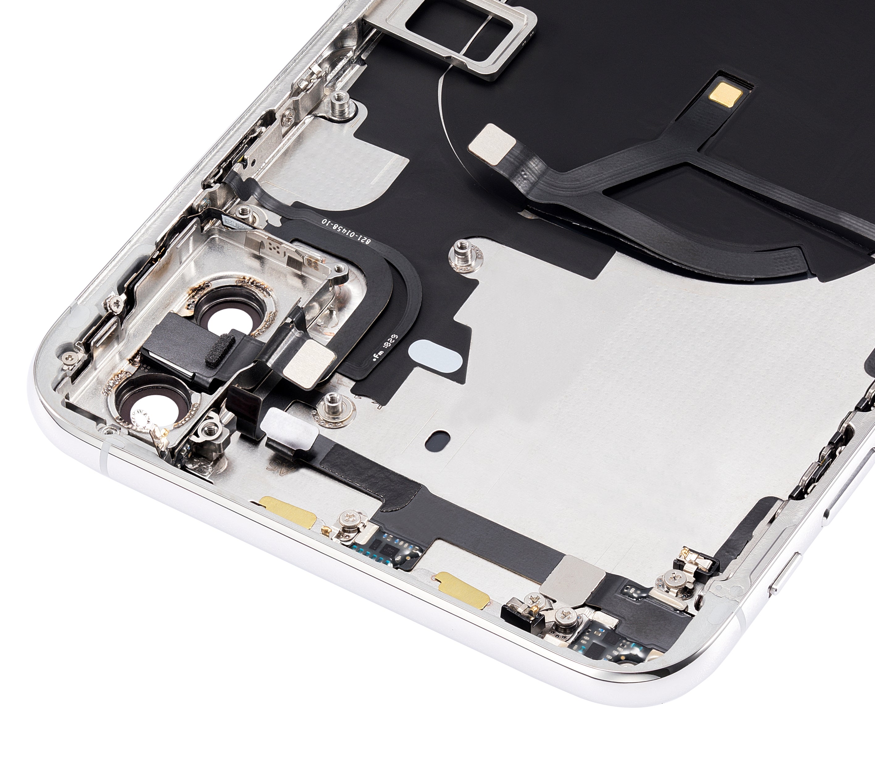 Backcover/Rahmen mit Kleinteilen für iPhone XS Max, Silber, o. Logo (Aftermarket