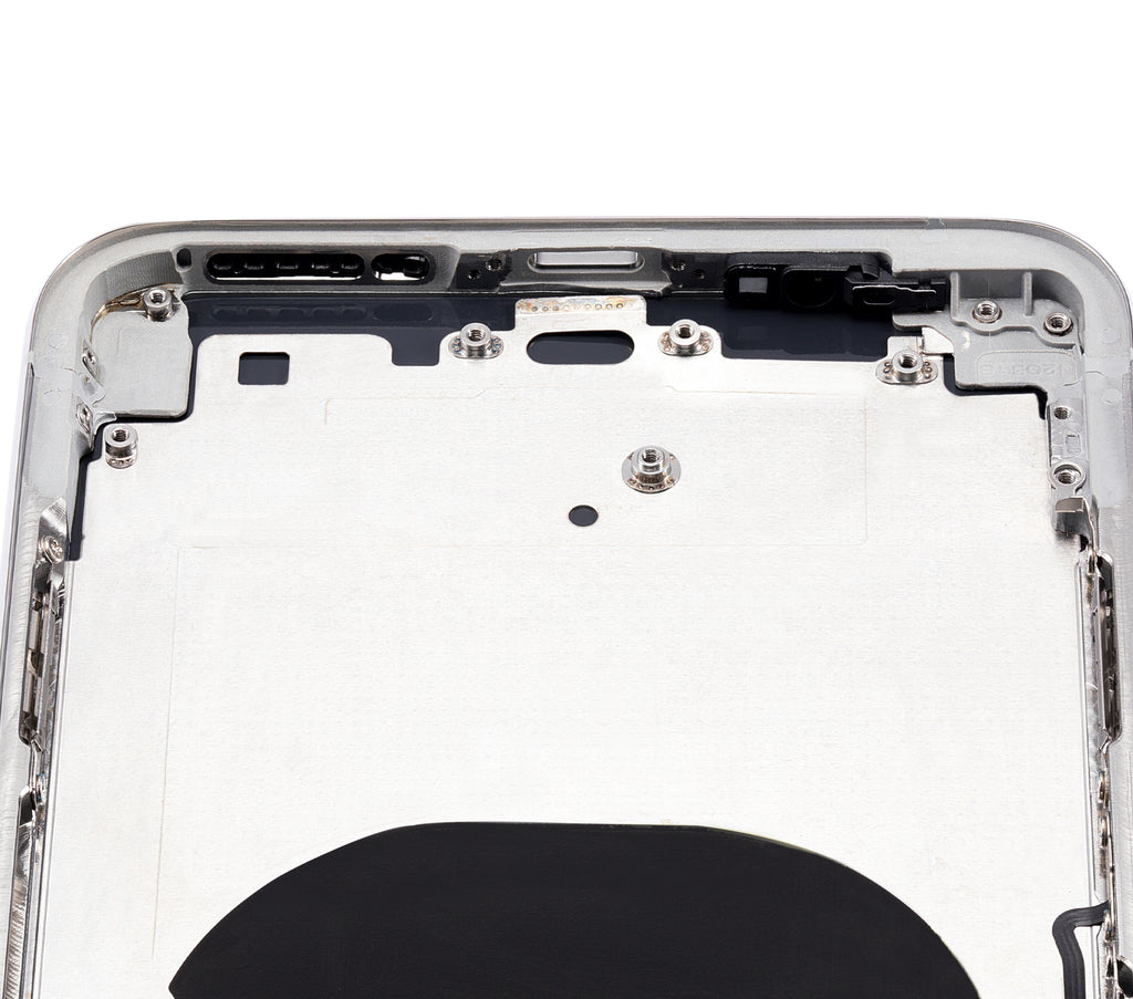 Backcover/Rahmen mit Kleinteilen für iPhone XS Max, Silber, o. Logo (Aftermarket