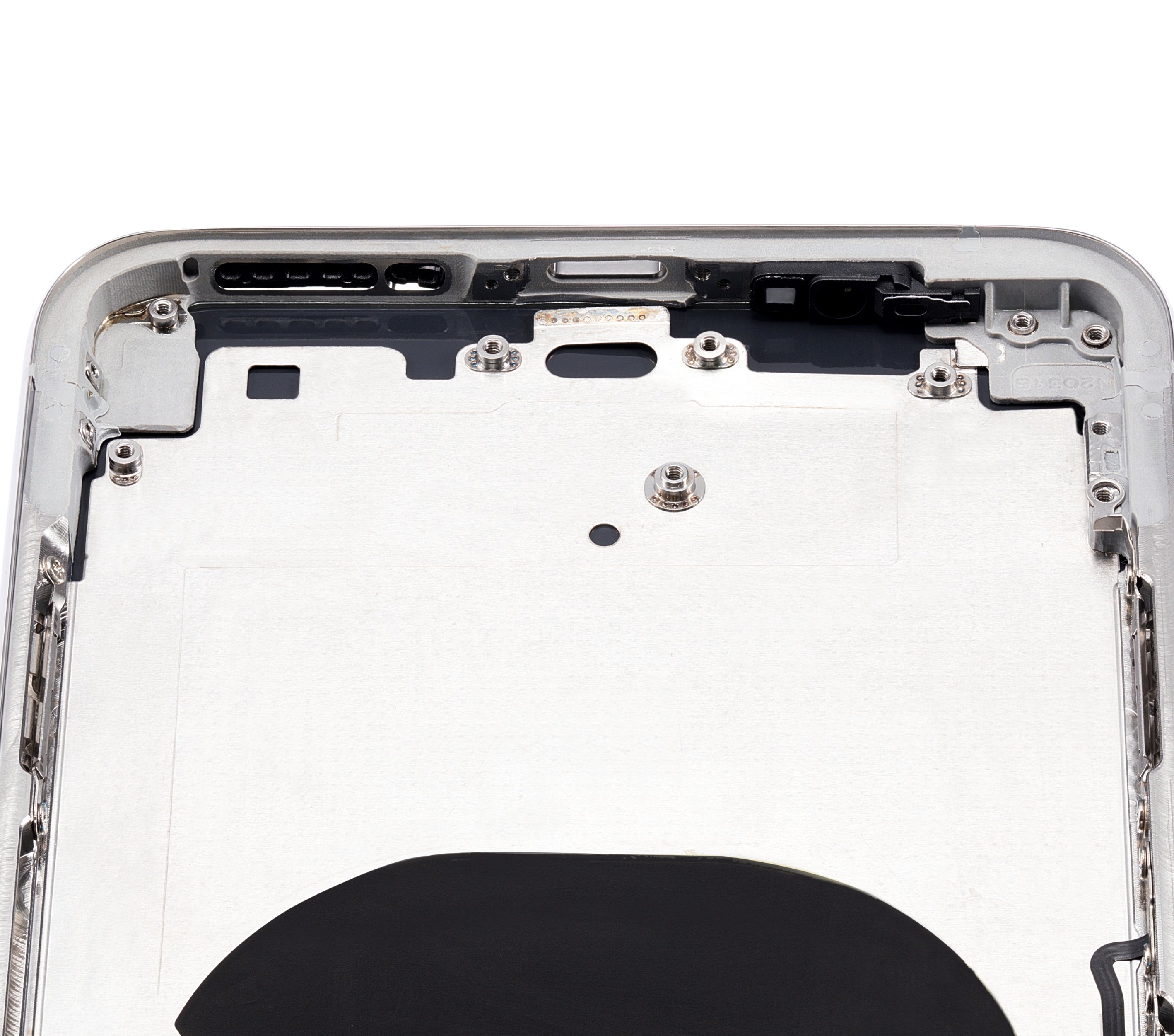 Backcover/Rahmen mit Kleinteilen für iPhone XS Max, Silber, o. Logo (Aftermarket