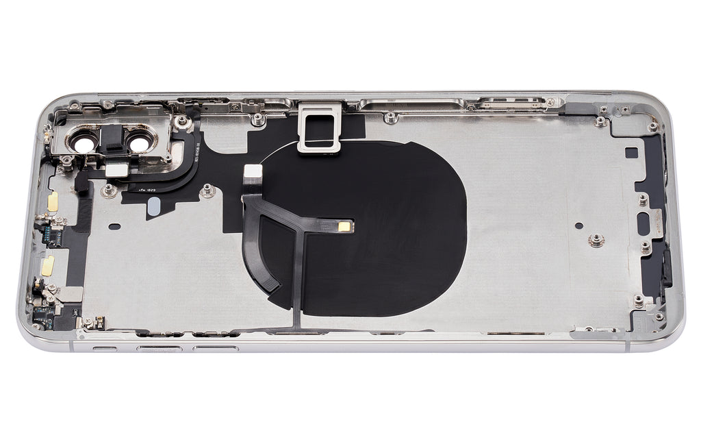 Backcover/Rahmen mit Kleinteilen für iPhone XS Max, Silber, o. Logo (Aftermarket
